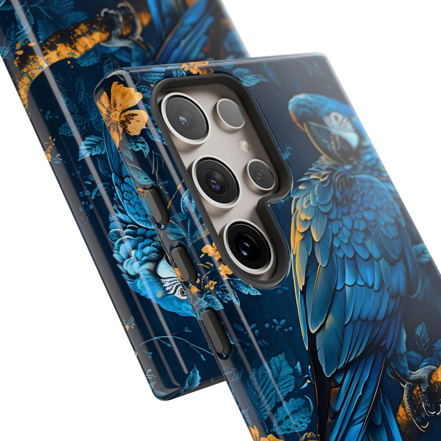 Tough Cases - Vibrant Blue Parrot Phone Case, Tropical Bird Phone Cover, Nature Lover Gift, Eco-Friendly Accessories, Unique Wildlife Decor