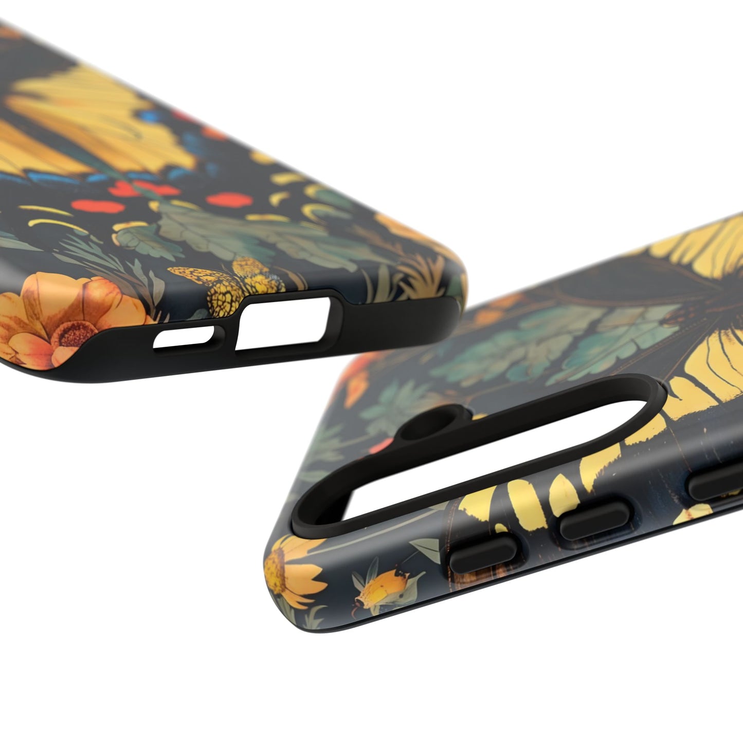 Butterfly Floral Phone Case, Art-inspire Tough Case, Gift for Nature Lovers, Butterfly Pattern Cover, Eco-Friendly Mobile Accessory