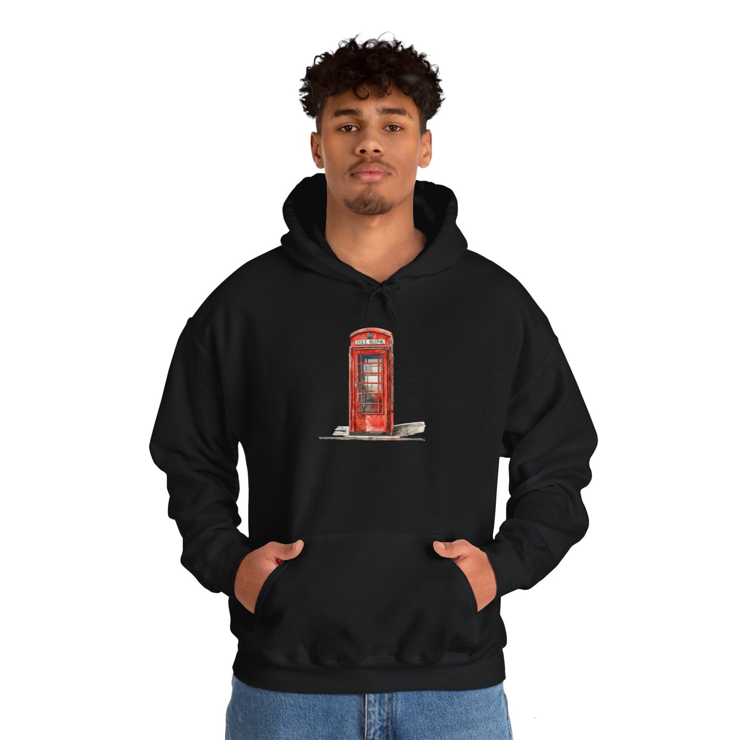 Unisex Heavy Blend™ Hooded Sweatshirt - Iconic British Red Telephone Booth