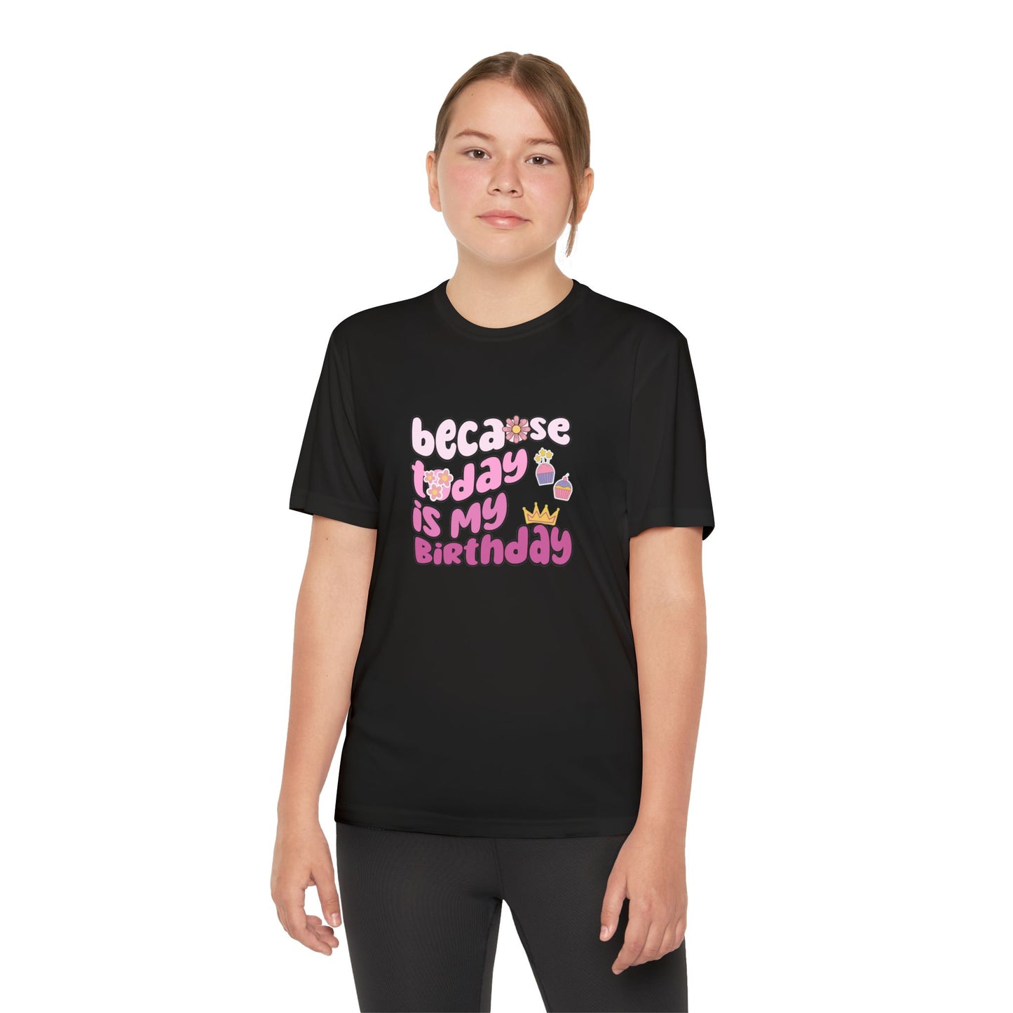 Youth Tee - Funky Leopard Print Birthday Girl Graphic