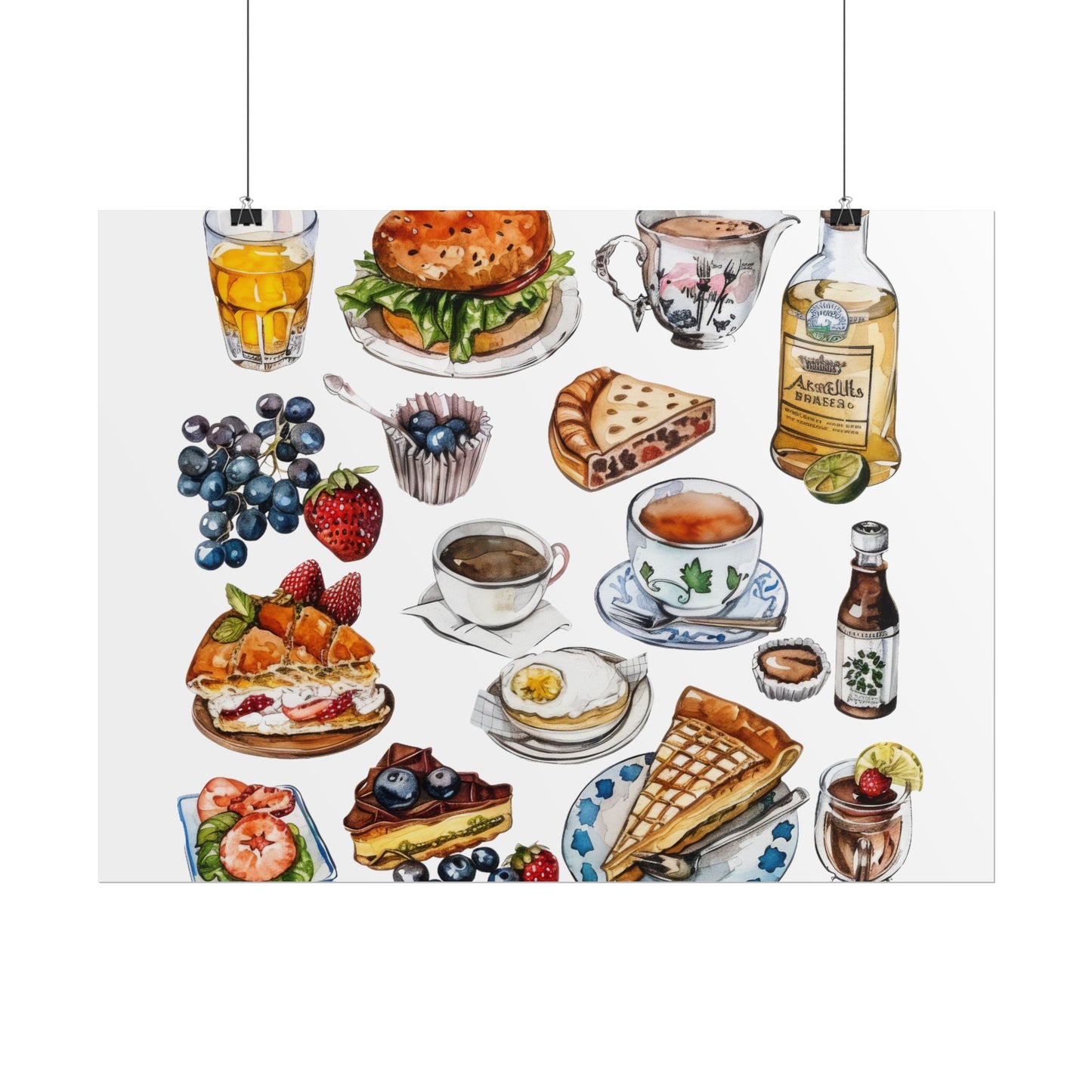 Foodie Wall Art Print, Kitchen Decor, Gourmet Food Poster, Culinary Art for Food Lovers, Cafe Aesthetic Home Decor