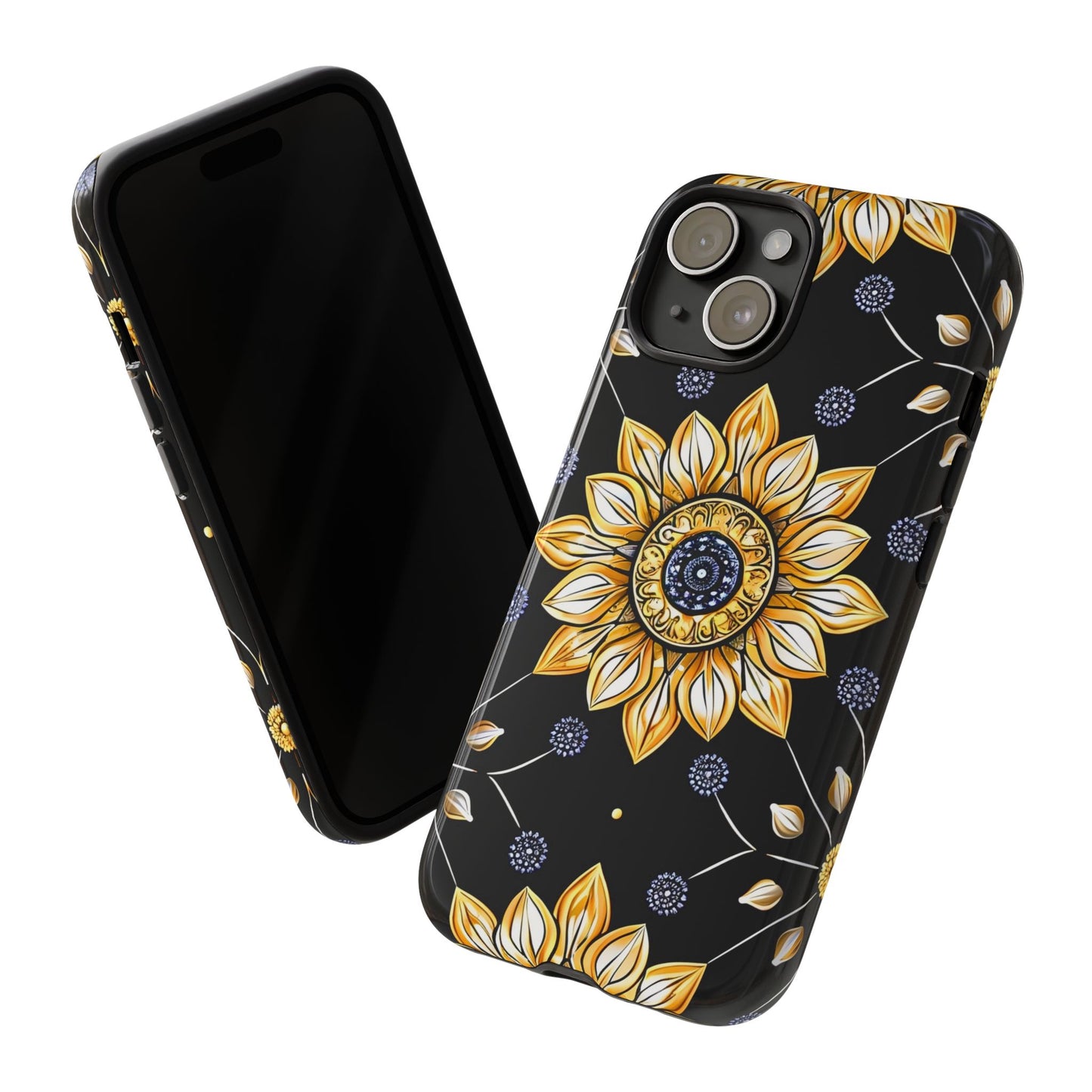 Floral Phone Case with Mandala Design, Tough Cases for iPhone & Samsung, Boho Style, Gift for Her, Unique Accessories