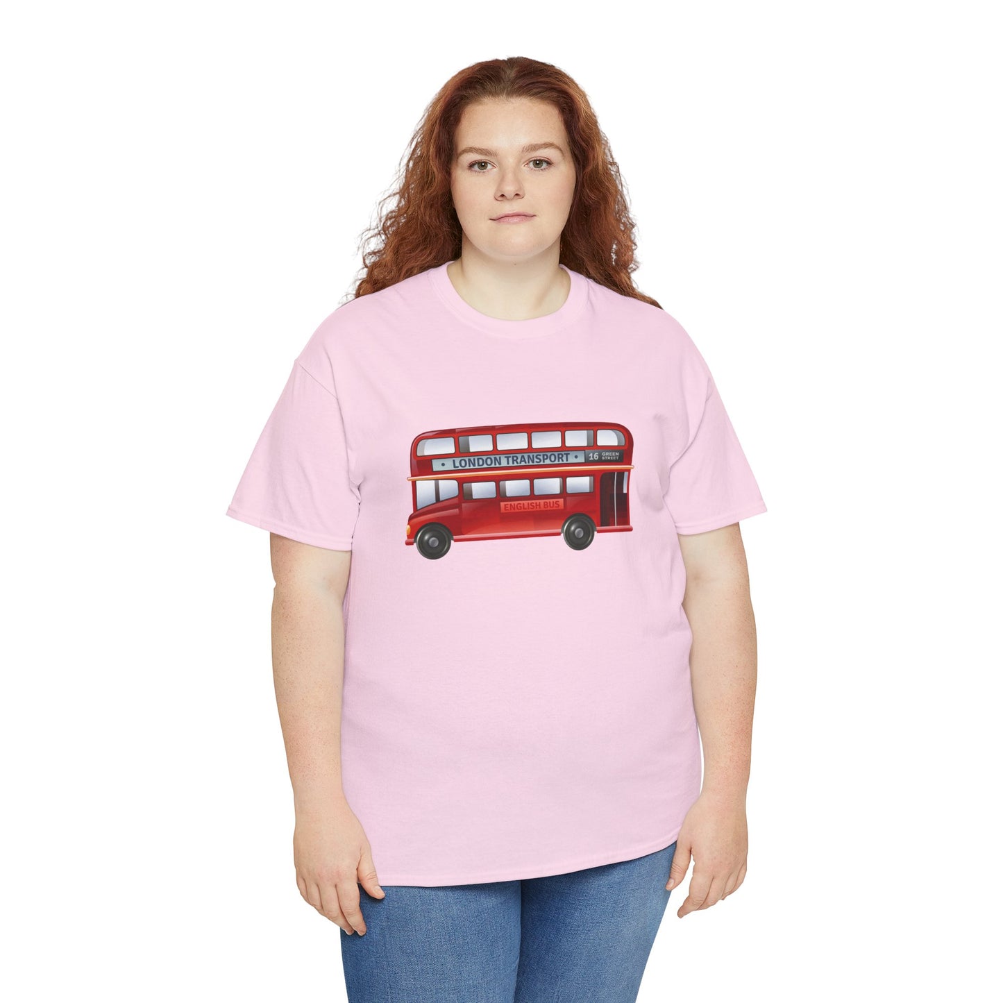 Unisex Heavy Cotton Tee - London Iconic Transport English Bus