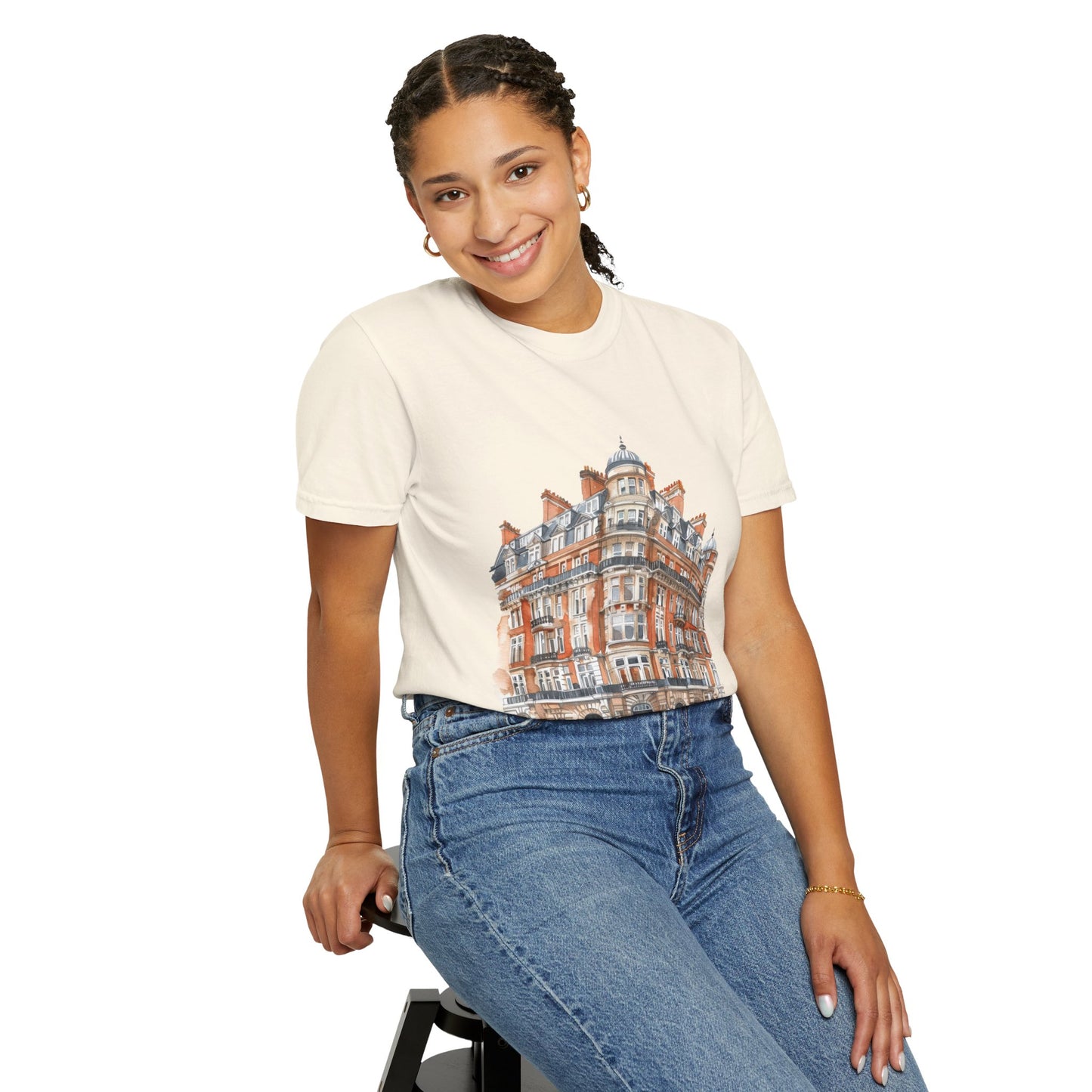 Unisex Garment-Dyed T-shirt - Vintage British Historic Building