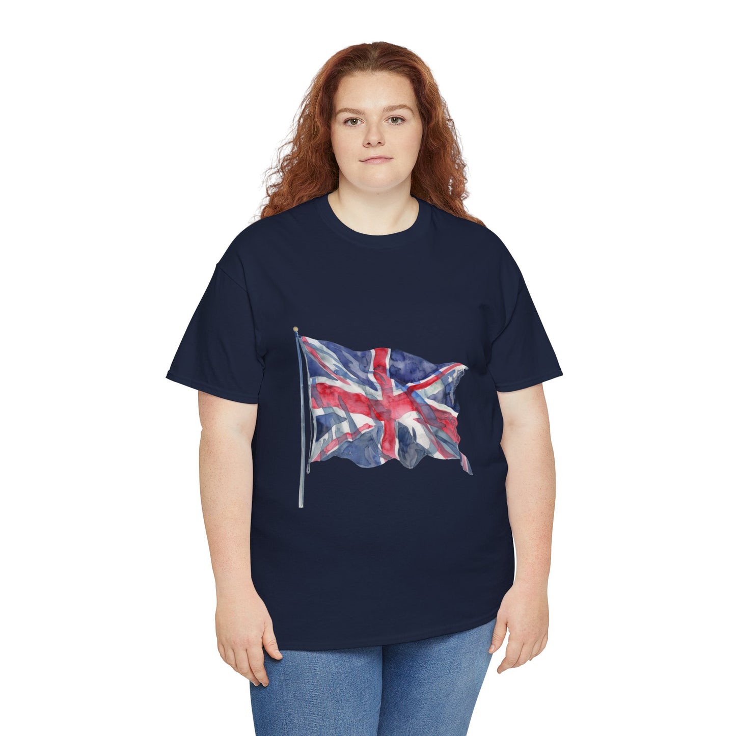 Unisex Heavy Cotton Tee - Love England - Union Jack Heart Design