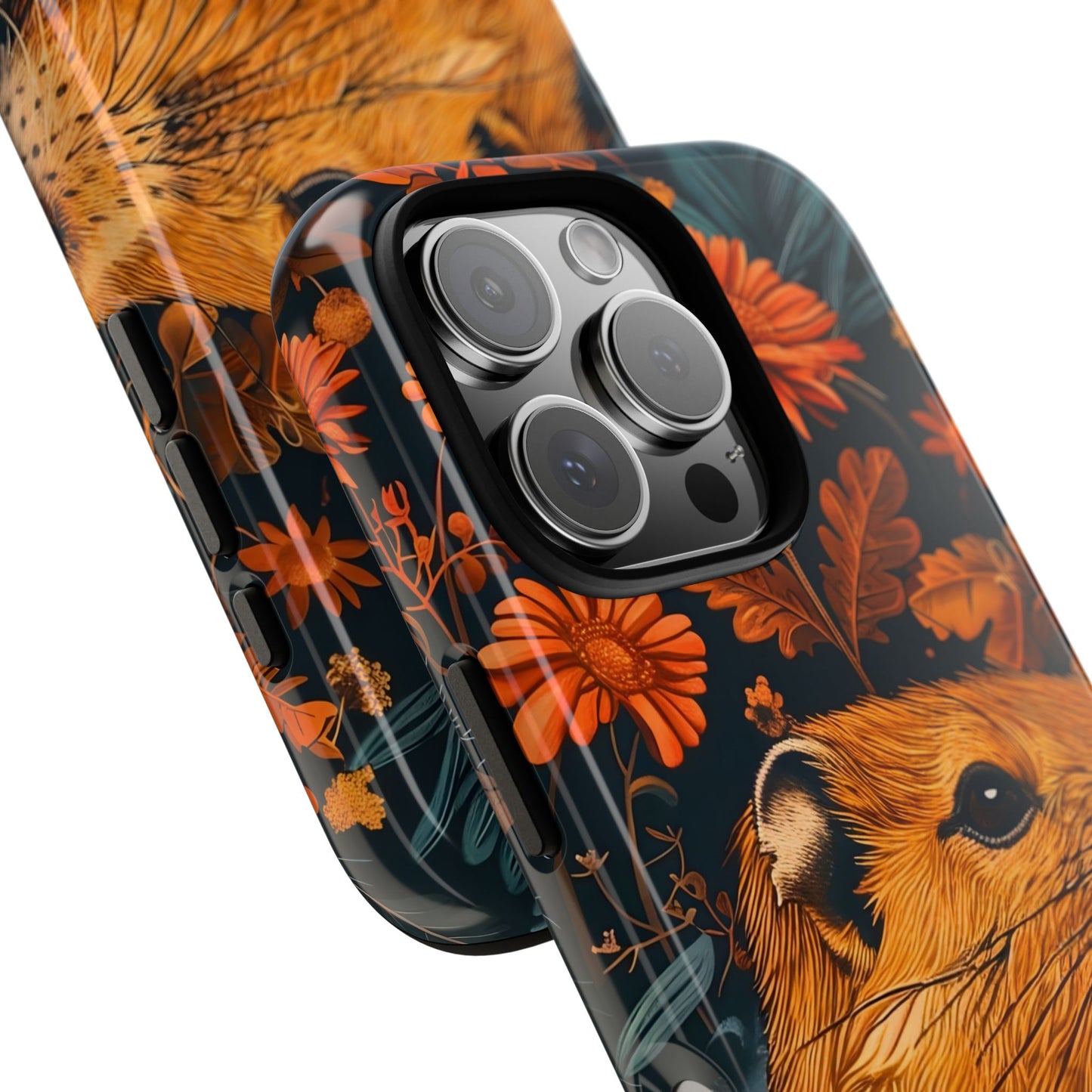 Capybara Phone Case, Floral Phone Cover, Tough Case for Animal Lovers, Unique Gift, Cute and Functional, Nature Inspired Design