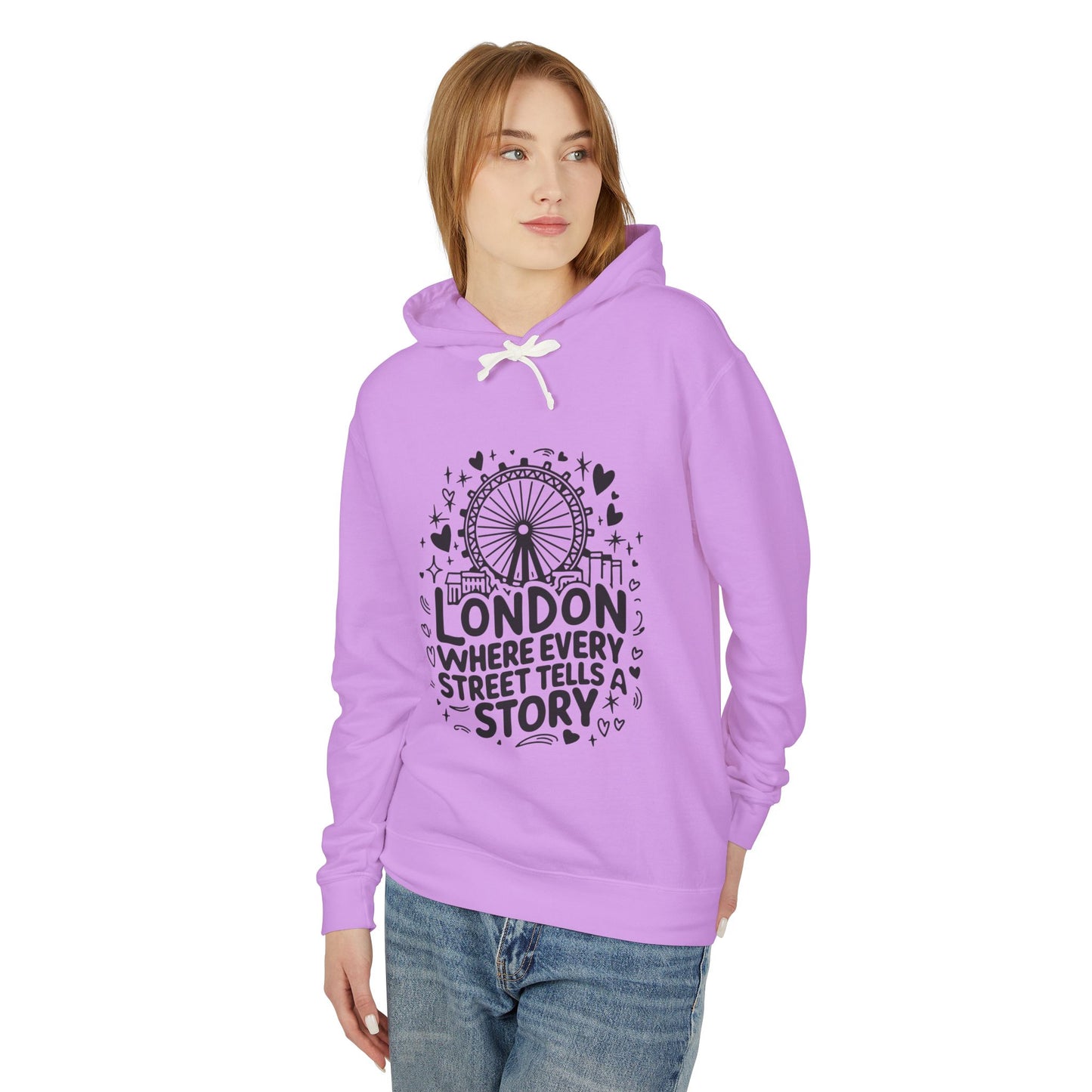 Unisex Lightweight Hooded Sweatshirt - London's Story Telling Streets