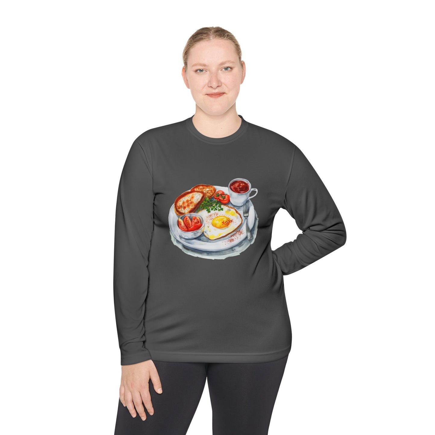 Unisex Lightweight Long Sleeve Tee - Artistic Food-Themed Painting for Home Decor