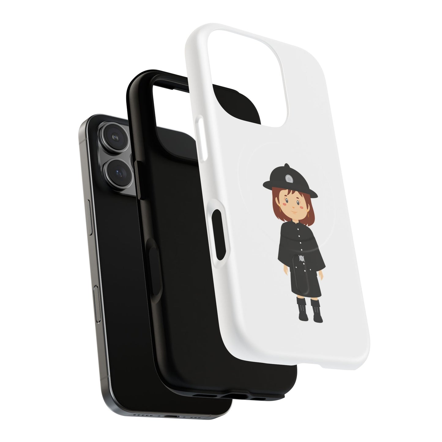 Cute Police Officer Phone Case, Tough Magnetic Case for Kids, Unique Gift for Law Enforcement Fans, Durable Mobile Cover