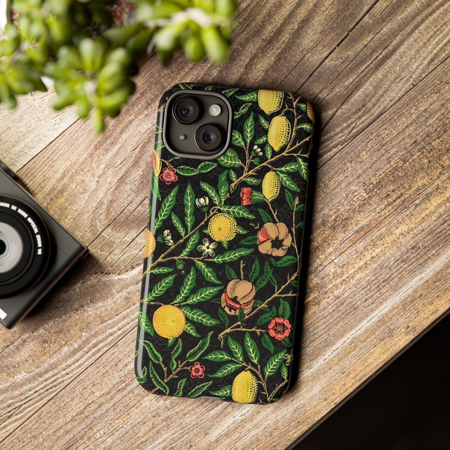 Tough Cases Phone Case, Floral Phone Cover, Tough Phone Protection, Gift for Plant Lovers, Black Background, Eco-Friendly Design