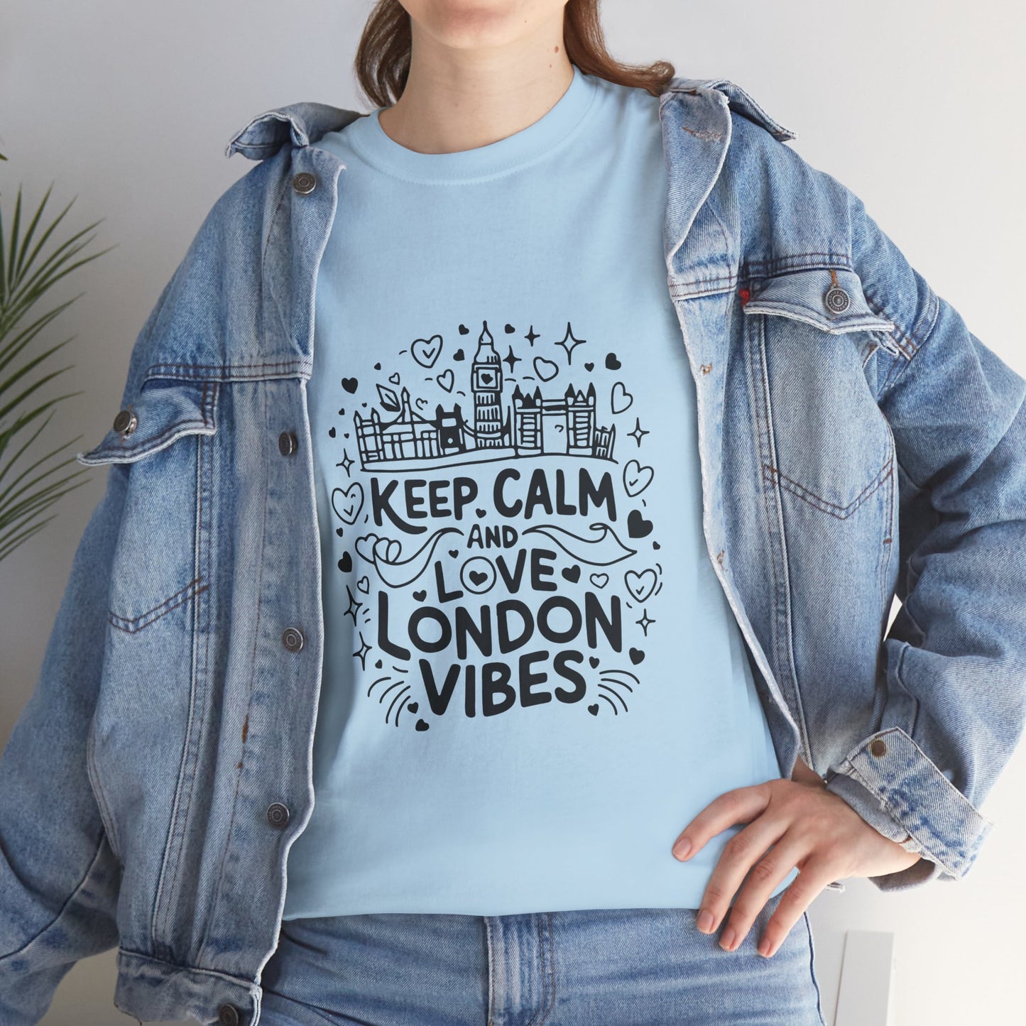 Unisex Heavy Cotton Tee - Keep Calm and love London Vibes