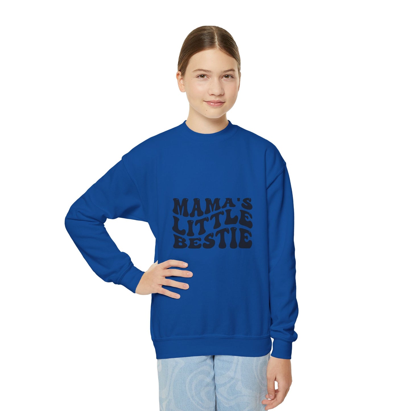 Youth Crewneck Sweatshirt - Mama's Little Bestie