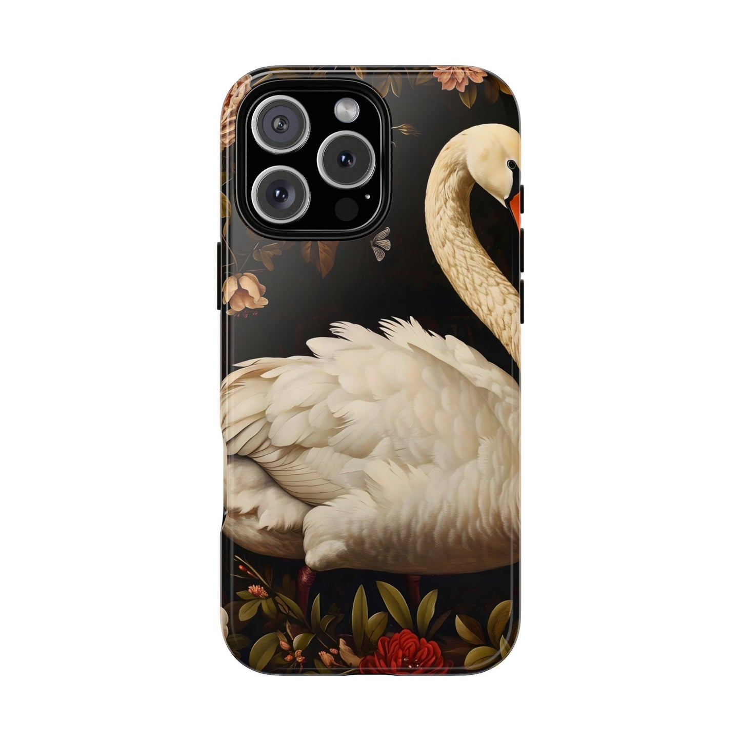 Elegant Swan Phone Case, Floral iPhone Cover, Tough Phone Case, Gift for Her, Nature Lover, Mother's Day, Birthday