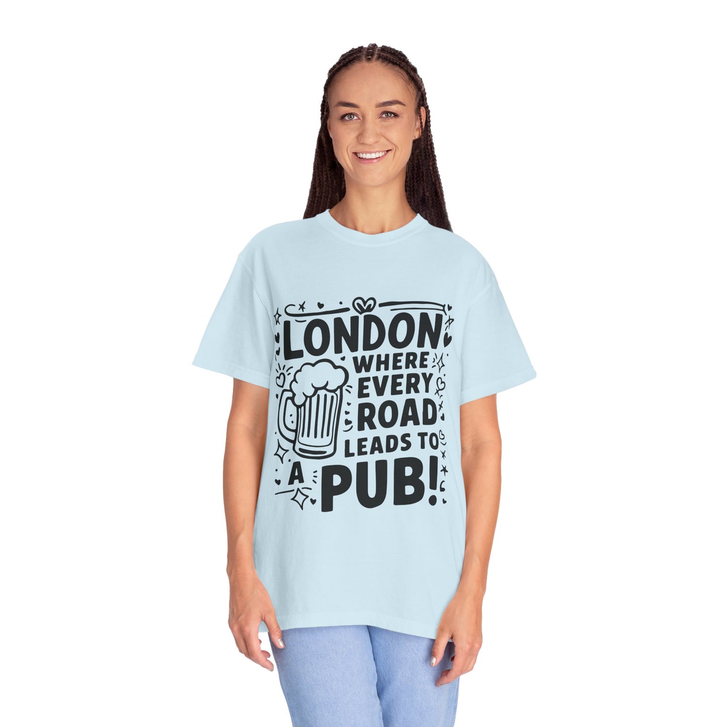 Unisex Garment-Dyed T-shirt - London's Pub Leading Road