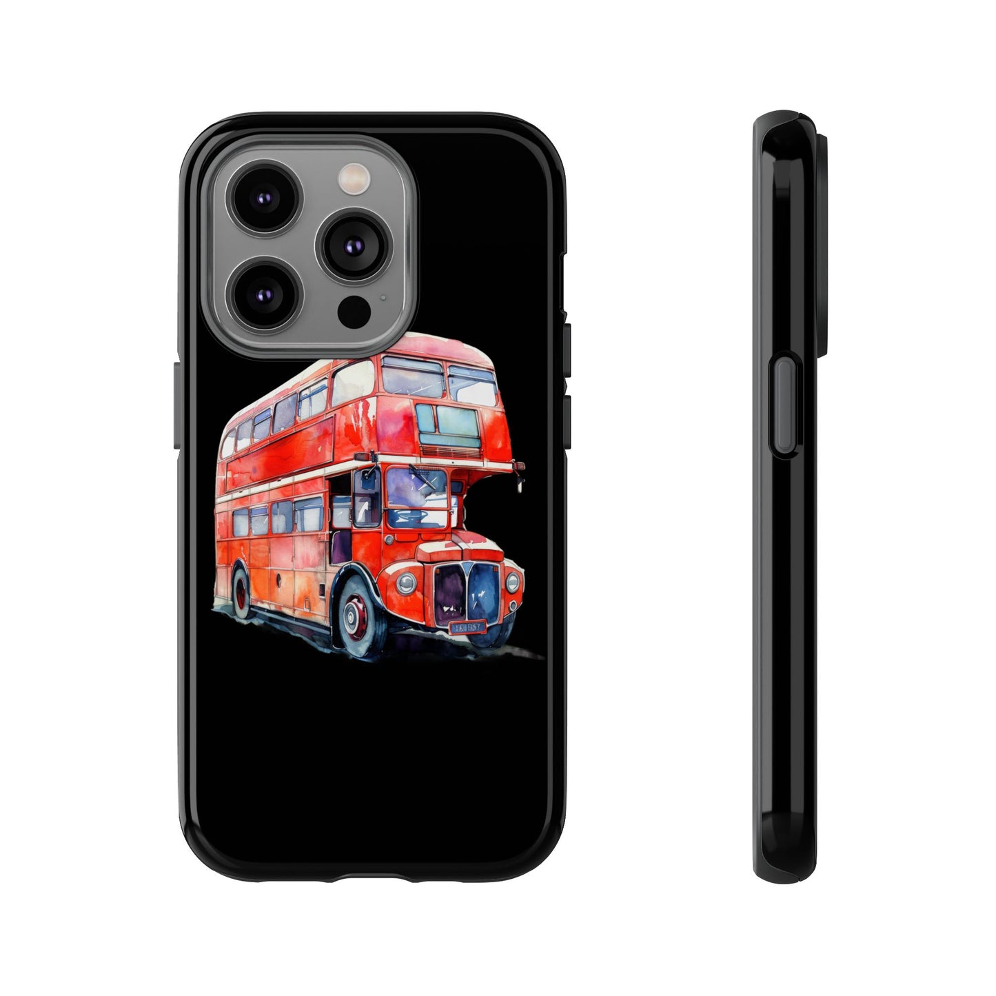 London Bus Phone Case, Tough iPhone Cover, Unique Gift for Travelers, Vintage Style Accessories, Holiday Present Idea