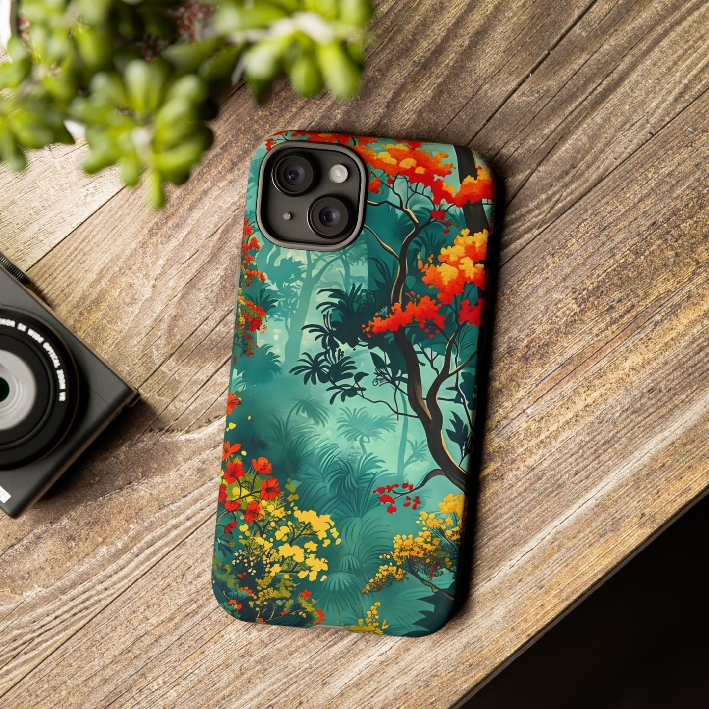 Tough Cases - Vibrant Forest Phone Case, Nature Lover Gift, Outdoor Adventure Accessory, Eco-Friendly Tech Cover, Floral Protection Skin