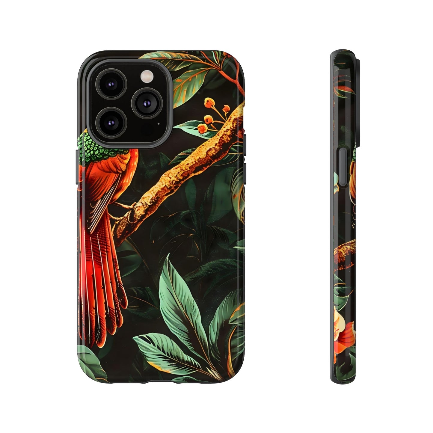 Tough Cases for Nature Lovers, Tropical Bird Phone Case, Eco-Friendly Cover, Gift for Bird Watchers, Vibrant Floral Design