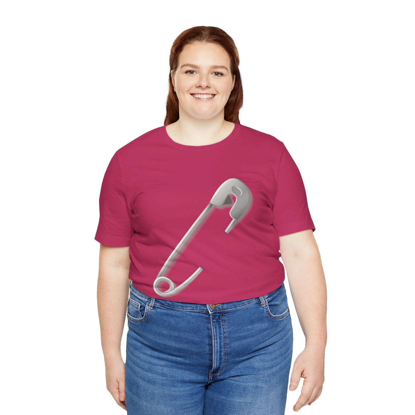 Unisex Jersey Short Sleeve Tee - Minimalist Safety Pin Design