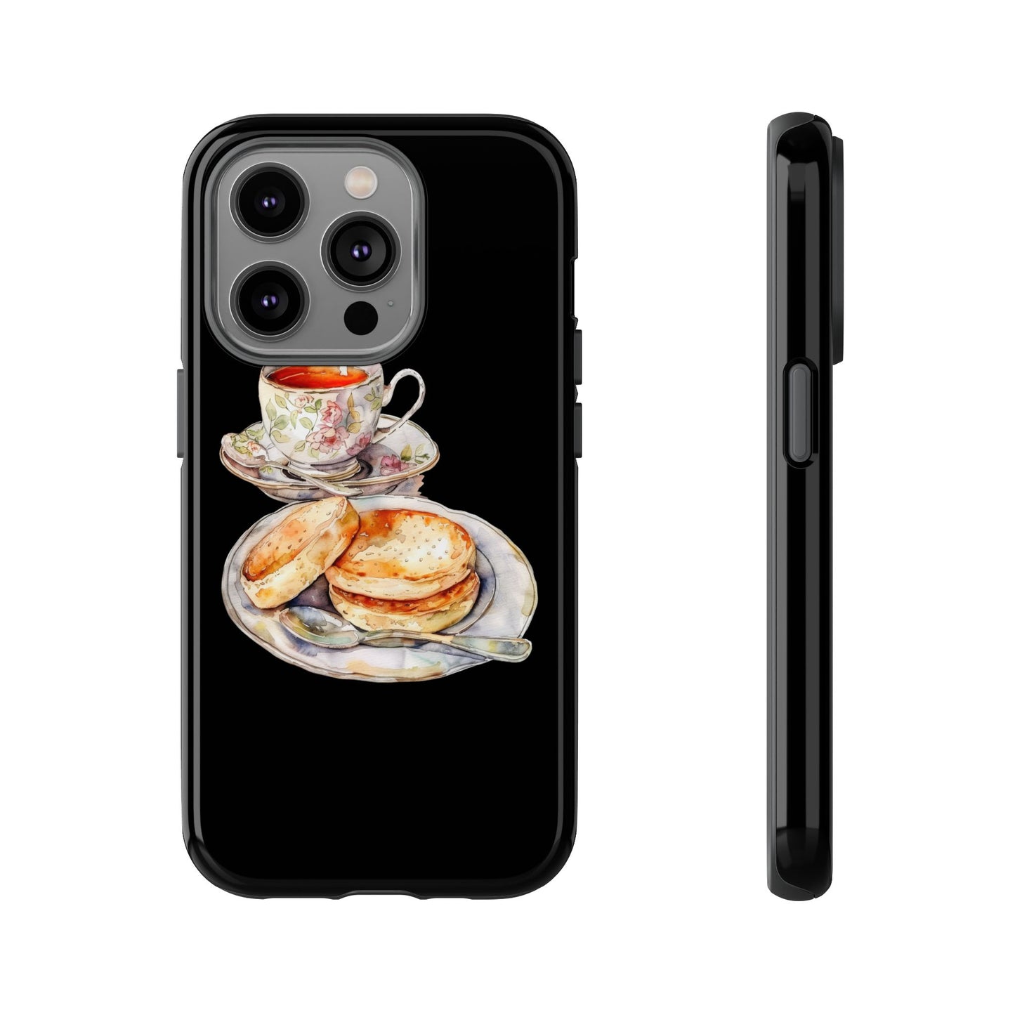 Tea Time Phone Case with Cookies Design, Cute Phone Cover, Gift for Tea Lovers, Kitchen Decor, Whimsical Style