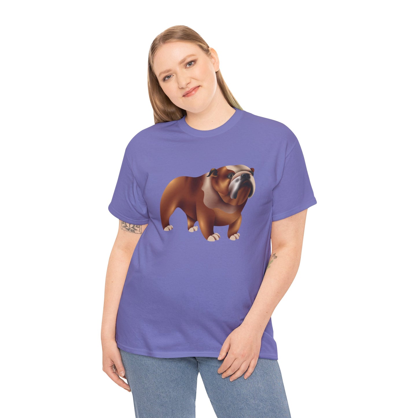 Unisex Heavy Cotton Tee - Adorable British Dog