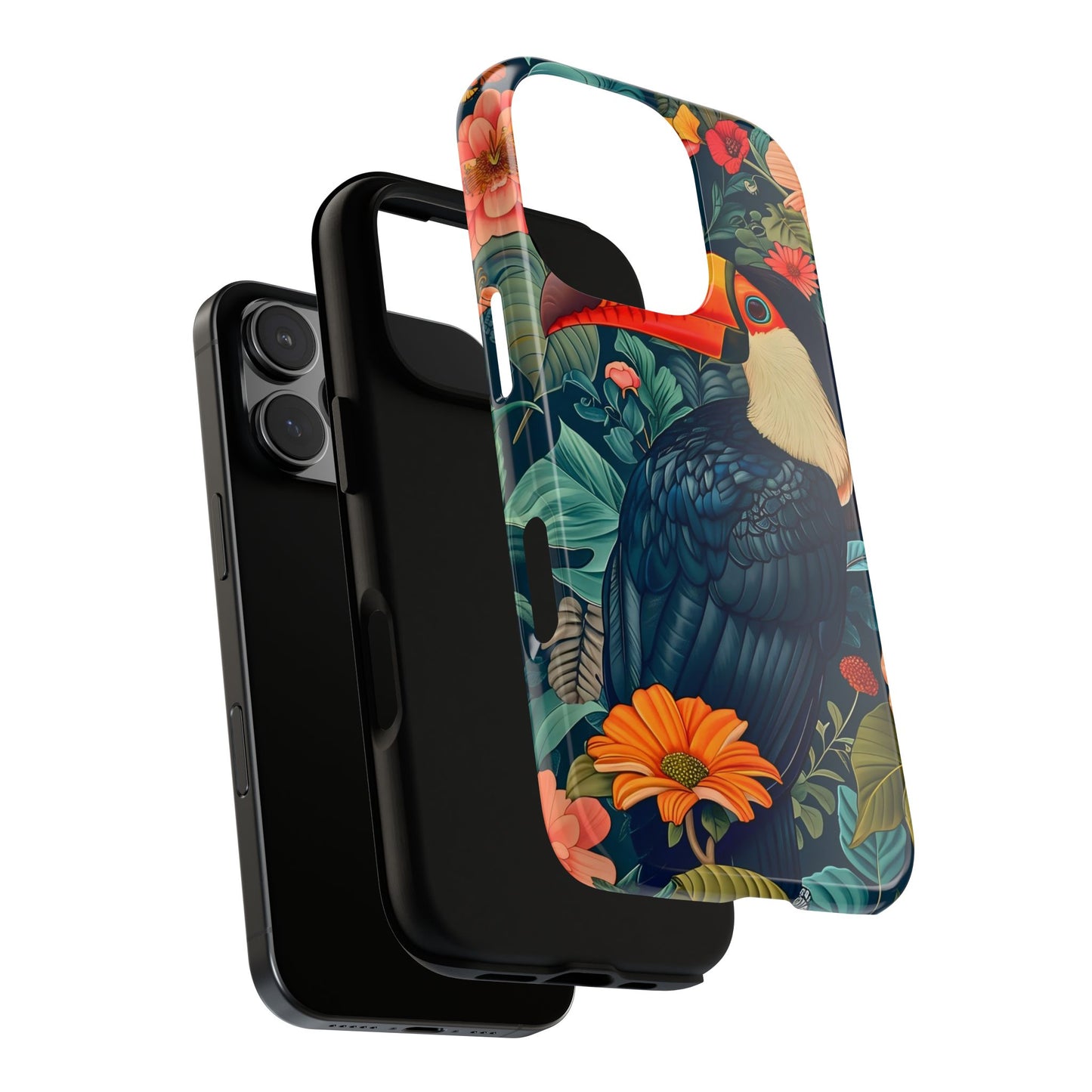 Tropical Toucan Phone Case - Cute Animal Design, Nature Lover Gift, Floral Pattern, Bird Lover Accessory, Summer Vibes