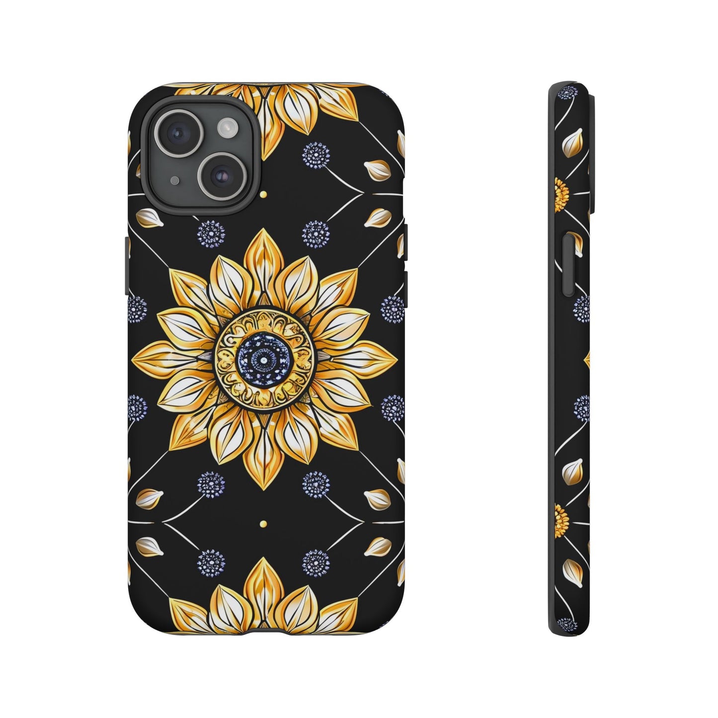 Floral Phone Case with Mandala Design, Tough Cases for iPhone & Samsung, Boho Style, Gift for Her, Unique Accessories