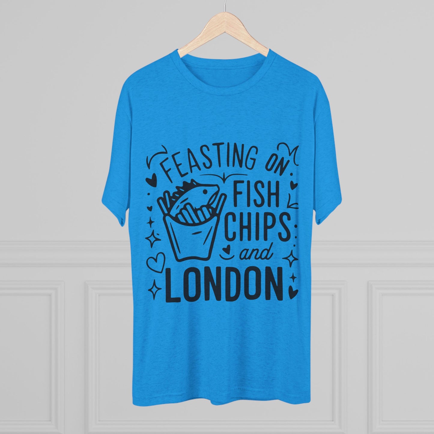 Fish Chips and London Cozy Unisex Tri-Blend Crew Tee