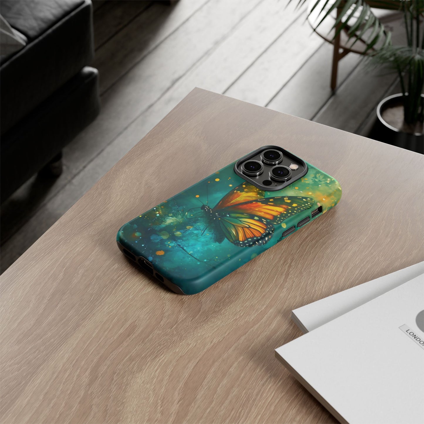 Colorful Butterfly Phone Case, Tough Cases for iPhone and Samsung, Cute Tech Accessories, Nature Lovers Gift, Vibrant Floral Design