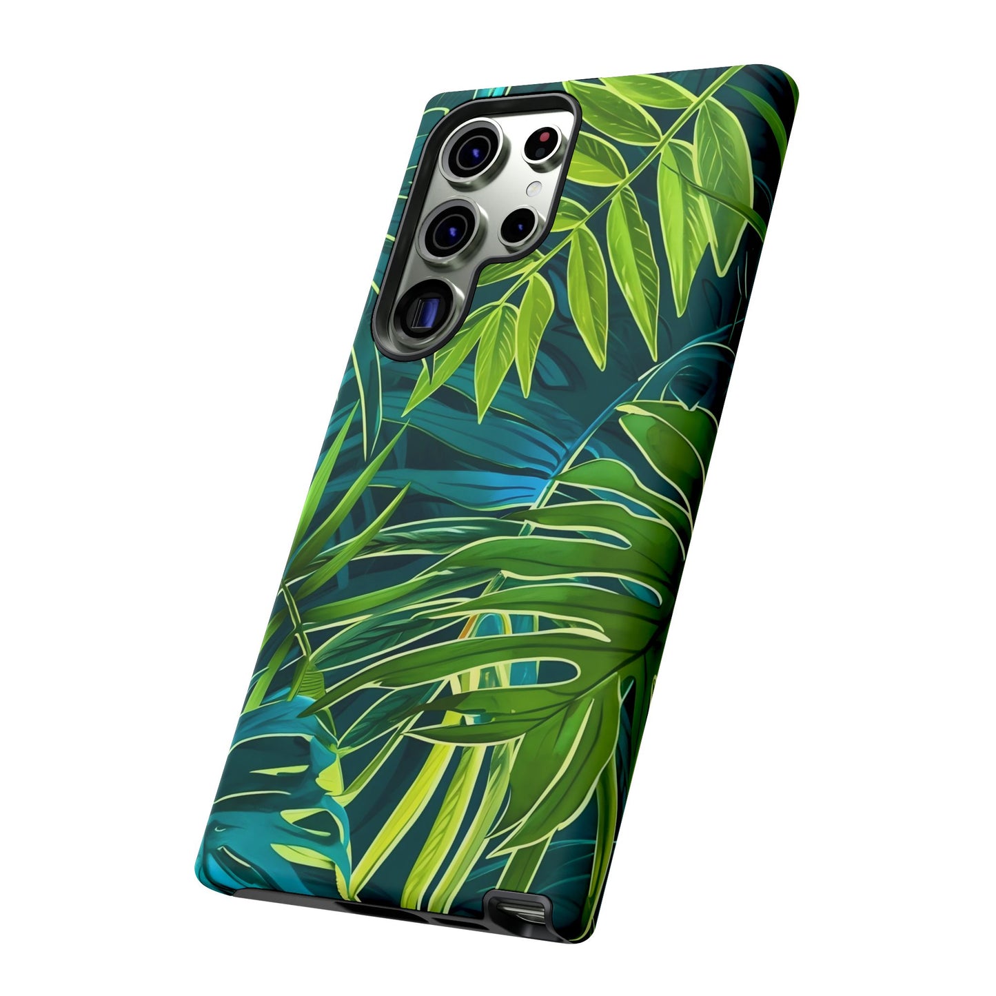 Tropical Phone Case - Durable Green Leaf Design, Eco-Friendly Gift, Trendy Accessory, Nature Lover's Case, Summer Vibes