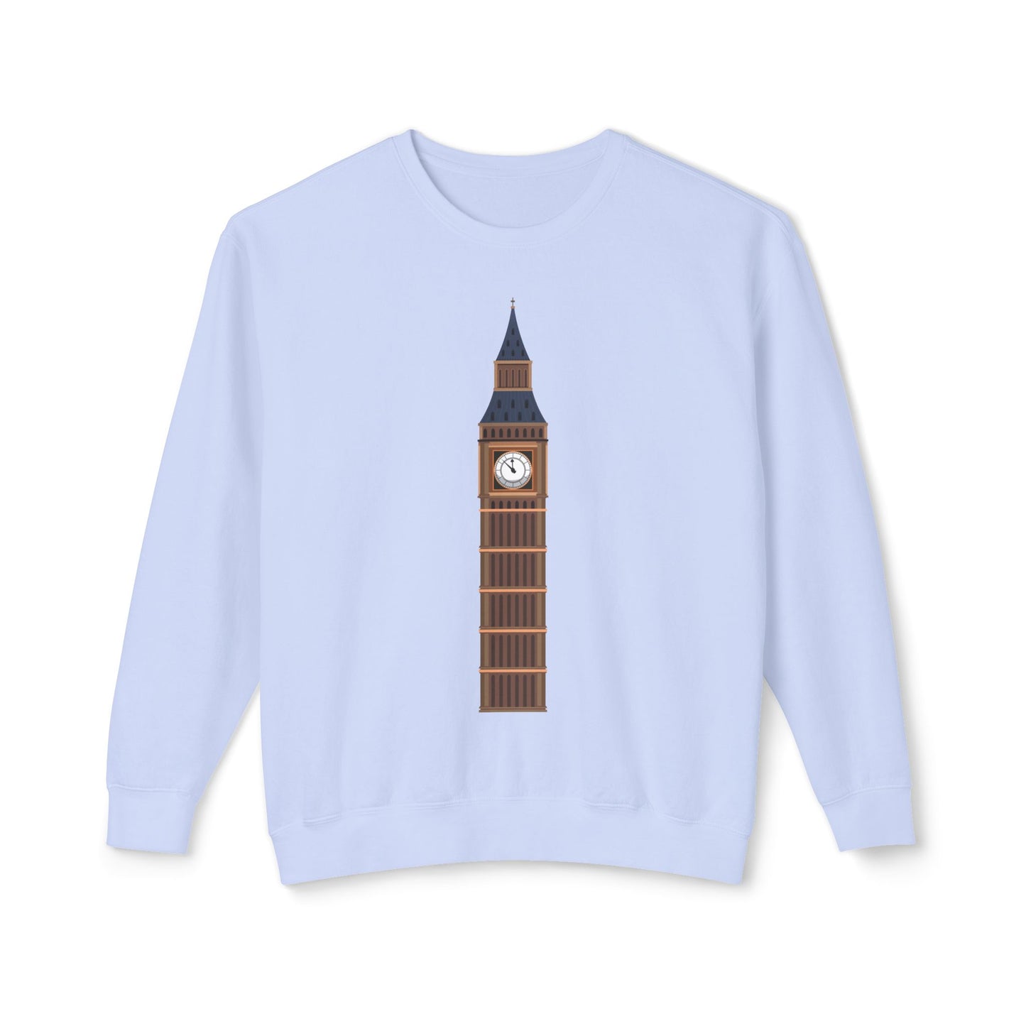 Unisex Lightweight Crewneck Sweatshirt - Iconic Big Ben London Clock Tower