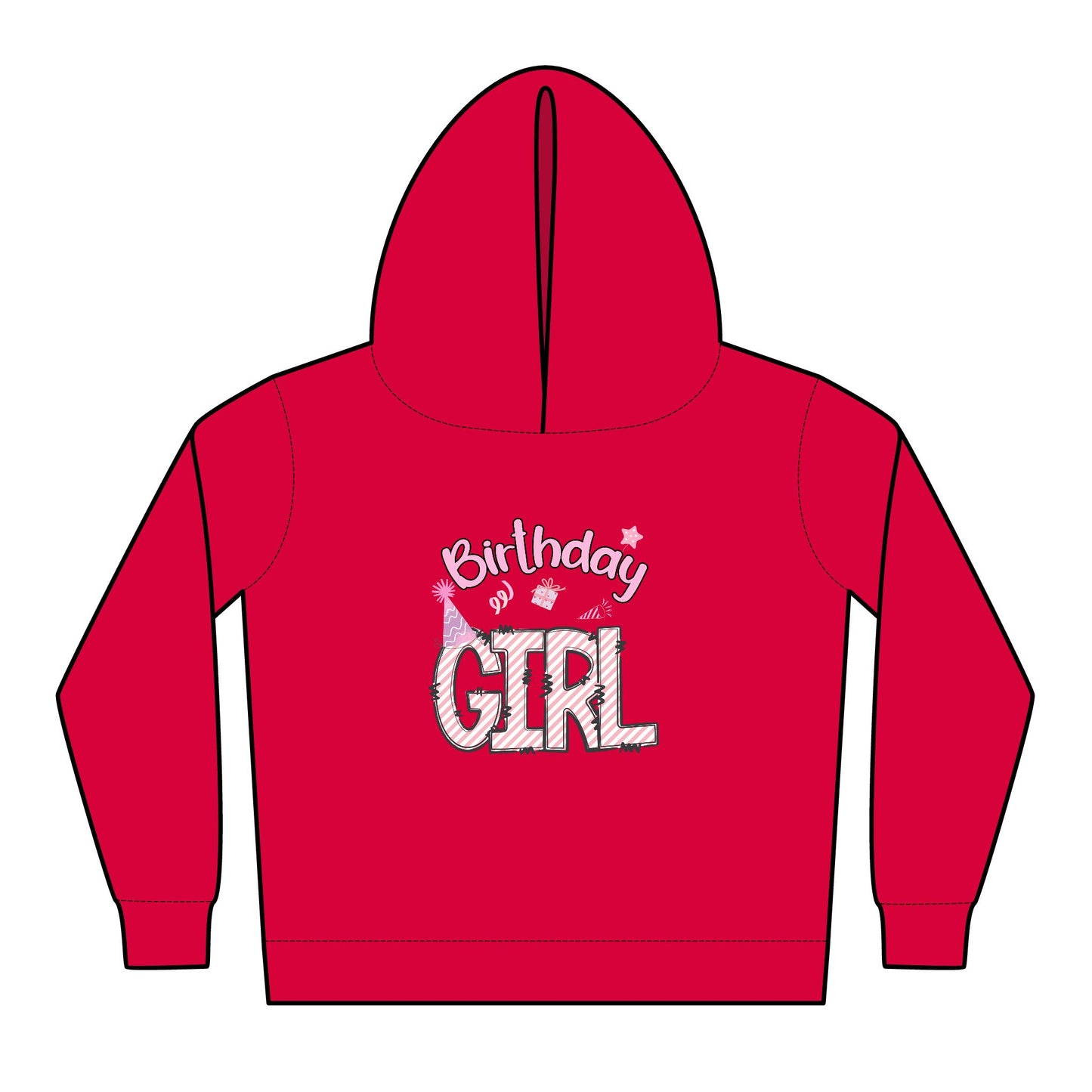 Toddler Birthday Girl Fleece Hoodie - Cute & Cozy Pullover for Celebrations