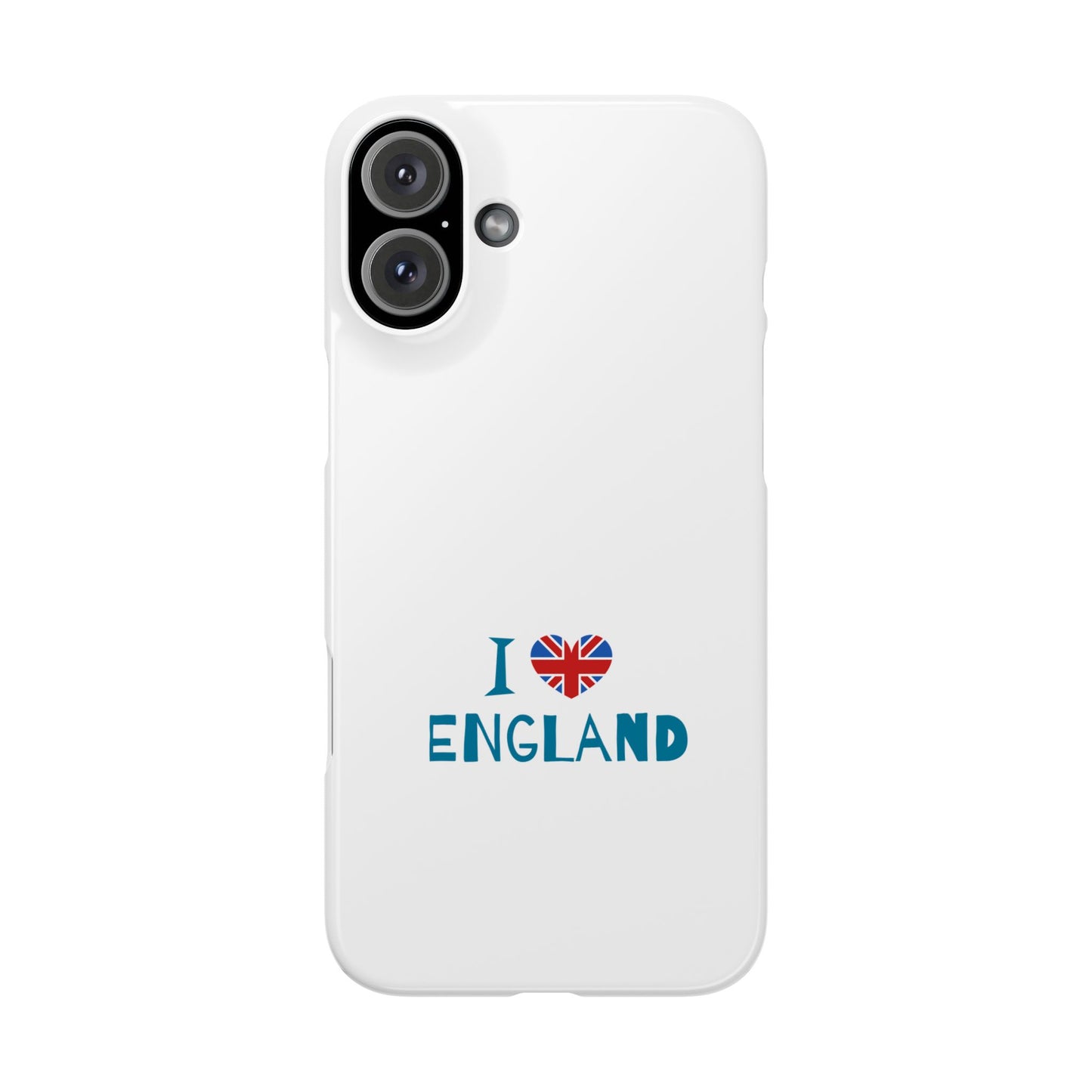 I Love England Slim Phone Case, UK Pride Phone Cover, Gift for Travelers, Smartphone Accessory, England Souvenir Case
