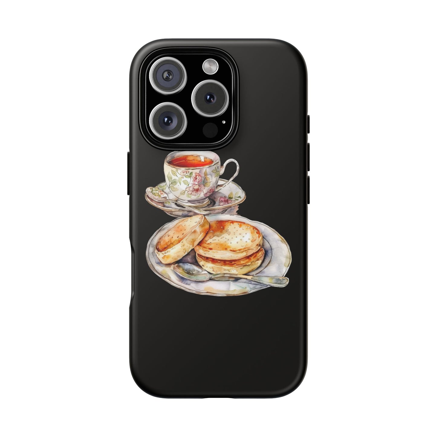 Tea Time Phone Case with Cookies Design, Cute Phone Cover, Gift for Tea Lovers, Kitchen Decor, Whimsical Style