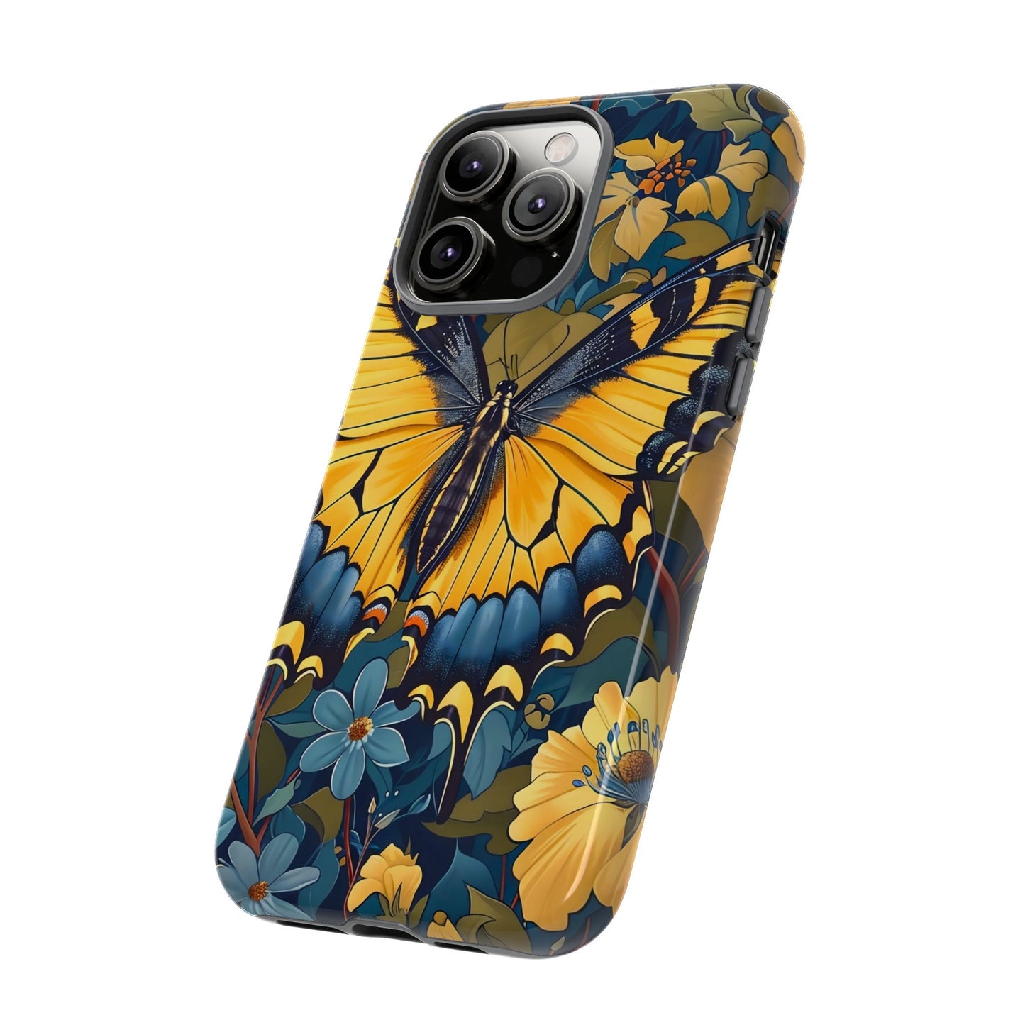 Colorful Butterfly Phone Case, Floral Design, Tough Cases, Protective Cover, Gifts for Nature Lovers, Birthday Present