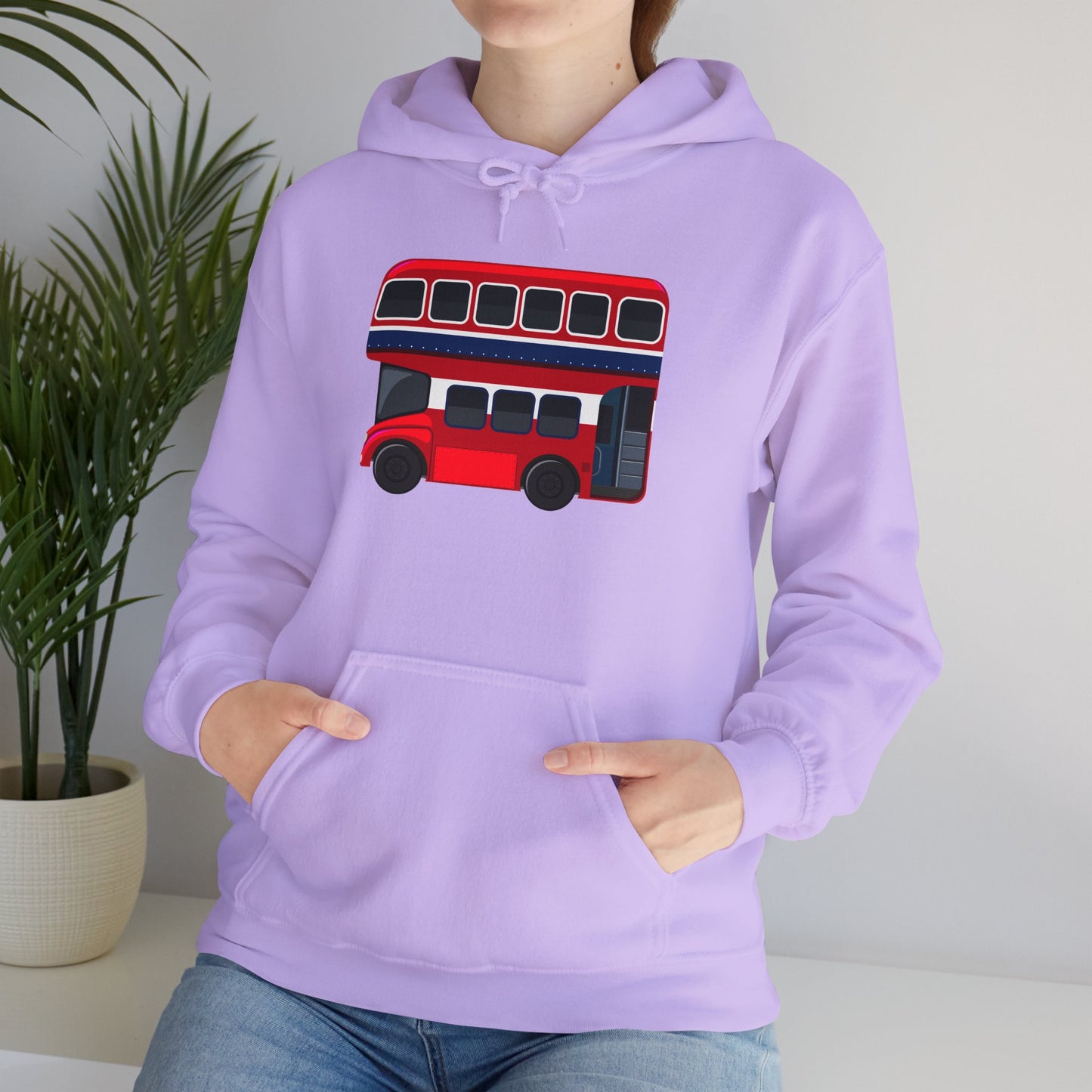 Unisex Heavy Blend™ Hooded Sweatshirt - All Aboard! - The London Double-Decker Bus