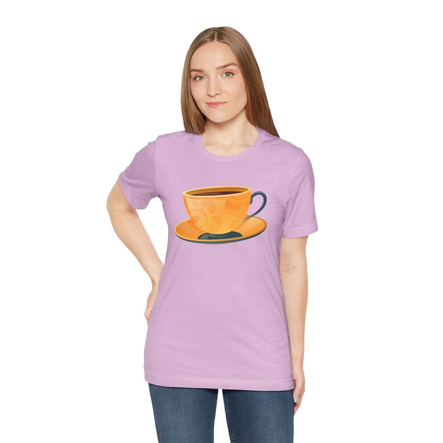 Unisex Jersey Short Sleeve Tee - Elegant British Tea Cup - Classic Tea Time Style