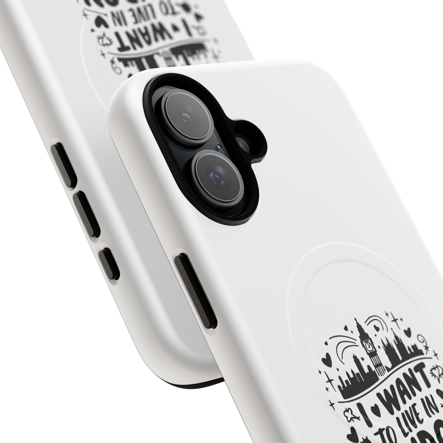 Stylish Tough Magnetic Phone Case - ‘I Want to Live in London’ | Ideal Gift for Travelers, Phone Accessory, Holiday Present, City Lovers