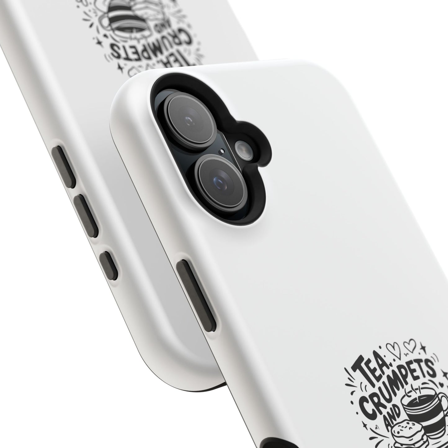 Magnetic Phone Case - Tea Crumpets London Adventures, Gift for Travelers, Cute Phone Cover, Unique Phone Accessory, Fun Design
