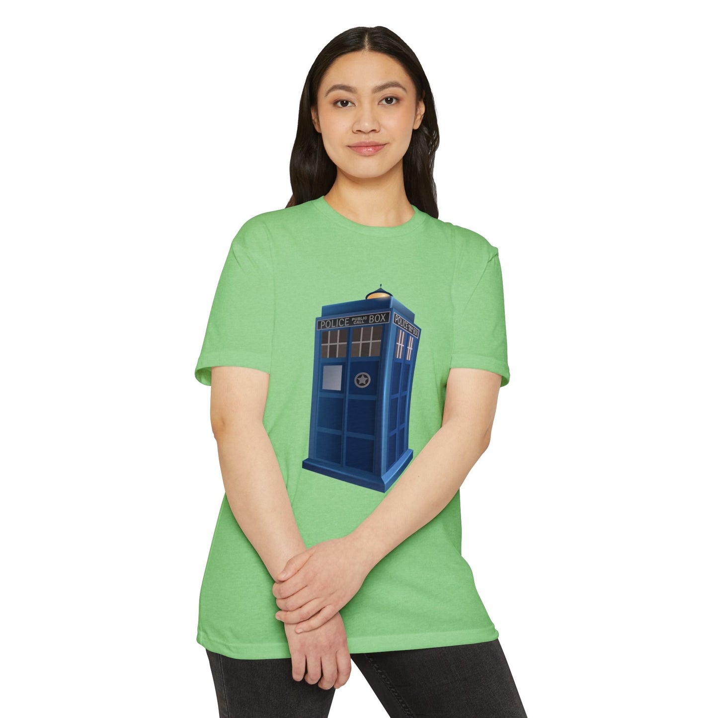 Unisex CVC Jersey T-shirt - British Police Public Call Box - Iconic TARDIS