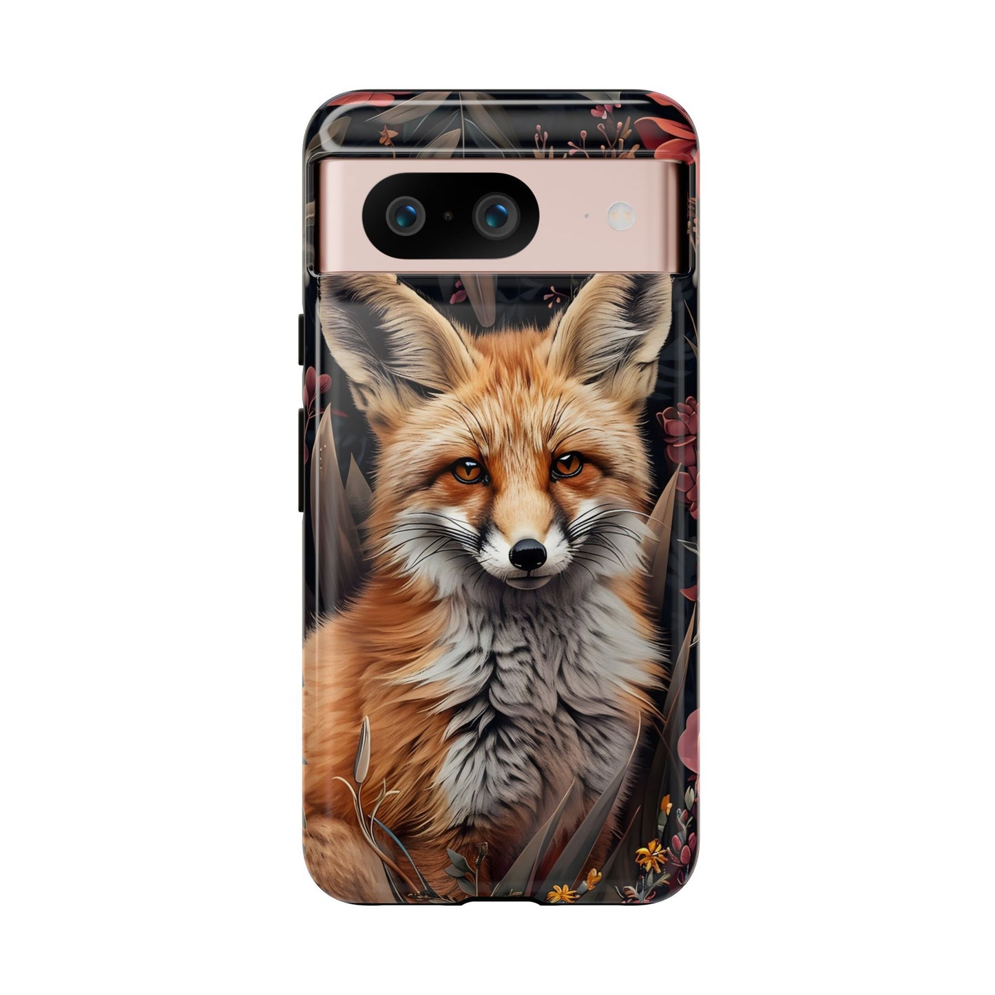 Fox Floral Phone Case, Tough Cases for Animal Lovers, Nature Themed Gift, Cute Phone Cover, Wild Fox Protector