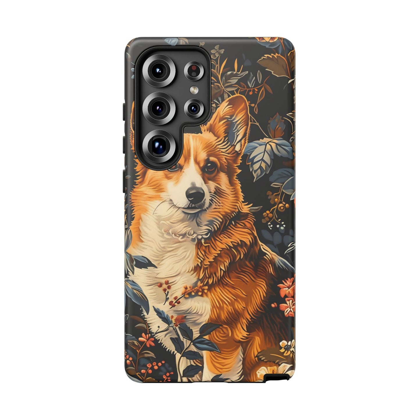 Corgi Floral Phone Case - Tough Cases for Dog Lovers, Cute Pet Accessories, Gift for Dog Owners, Floral Design, Personalized Tech Cover