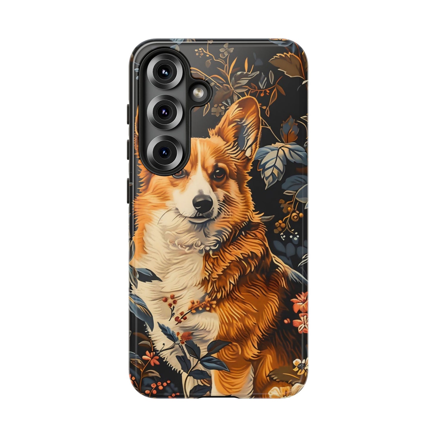 Corgi Floral Phone Case - Tough Cases for Dog Lovers, Cute Pet Accessories, Gift for Dog Owners, Floral Design, Personalized Tech Cover