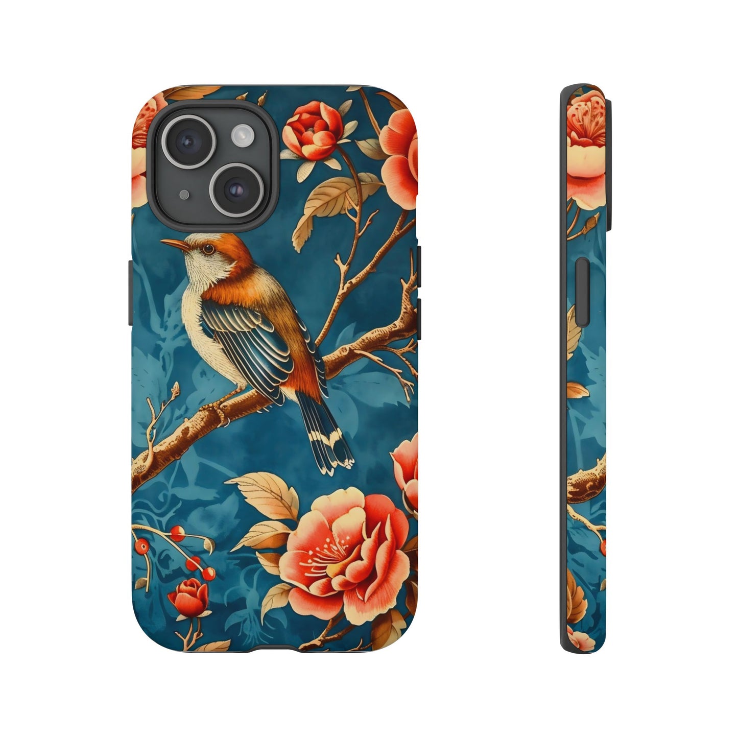 Bird & Floral Phone Case, Tough Cases for Nature Lovers, Gift for Her, Customizable Design, Vibrant Tech Accessories