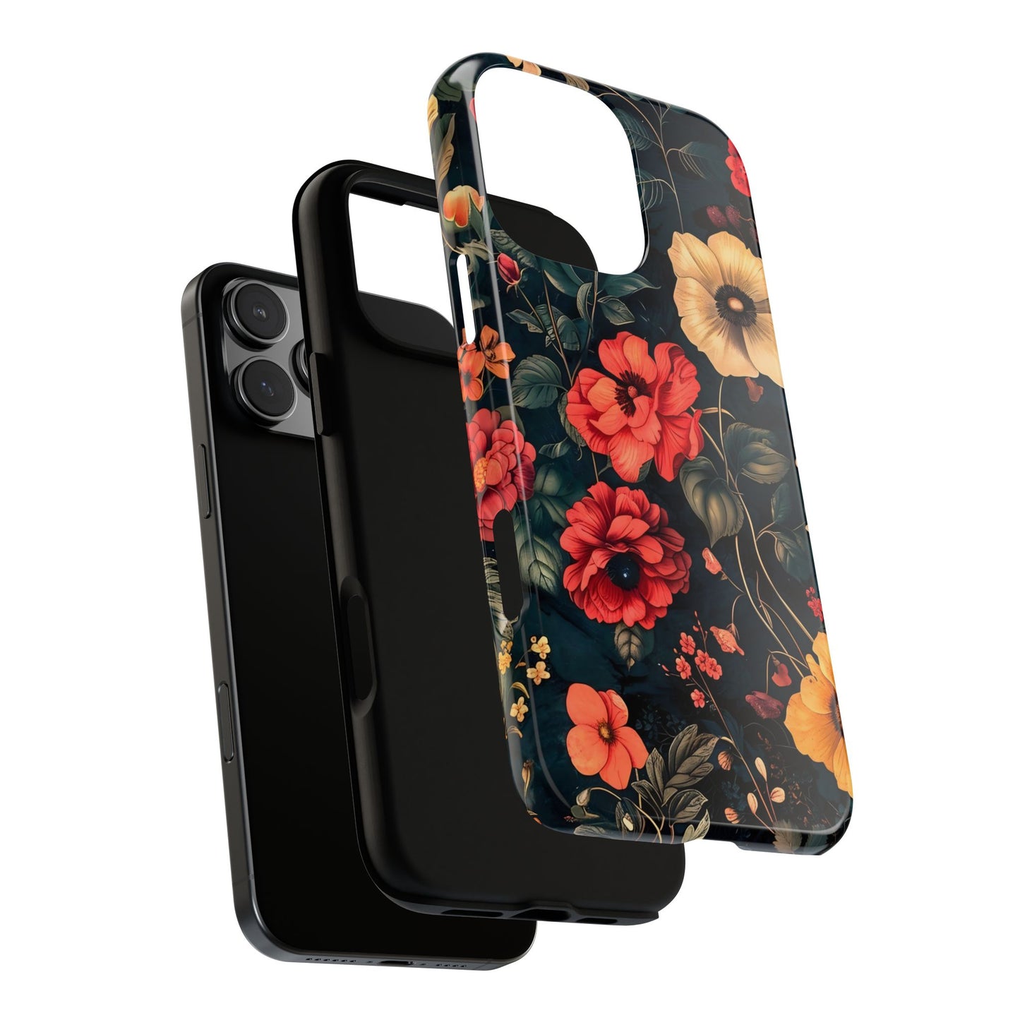 Floral Phone Case, Tough Cases, Flower Motif, Protective Cover, Gift for Her, Floral Design, Spring Accessory