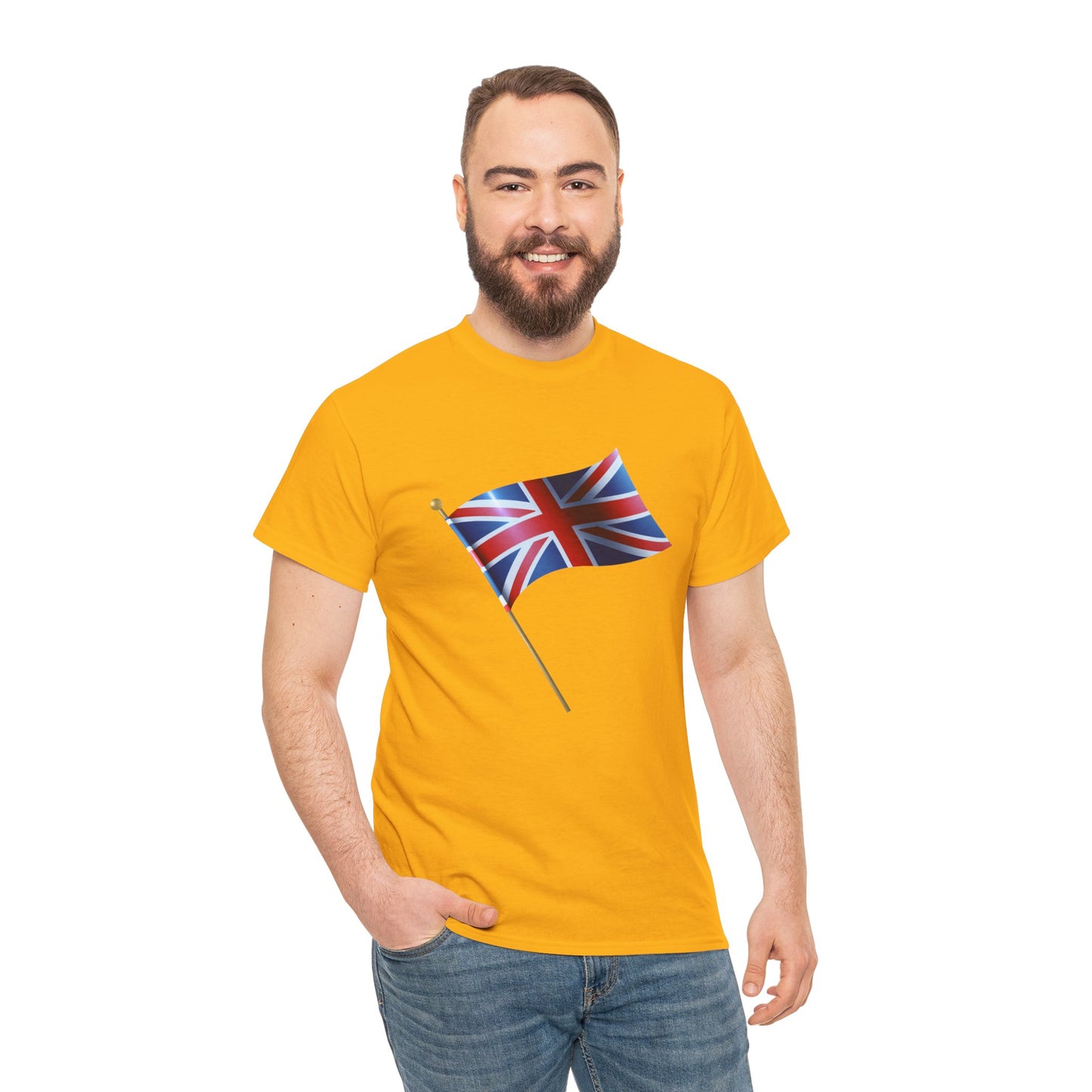 Unisex Heavy Cotton T-Shirt - Union Jack Emblematic Flag Design