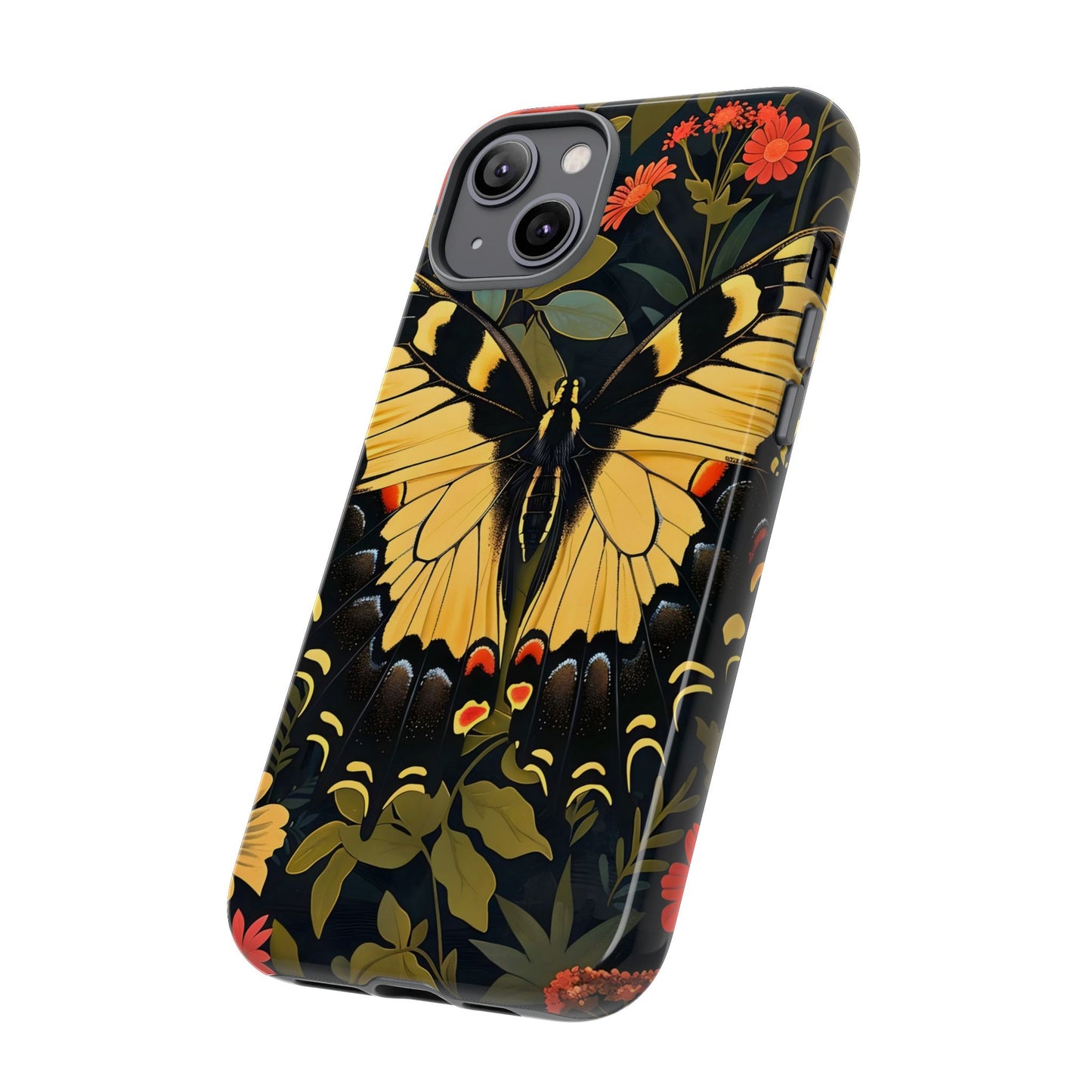 Butterfly Floral Phone Case, Tough Cases with Vibrant Design, Protective Cover for Nature Lovers, Gift for Her