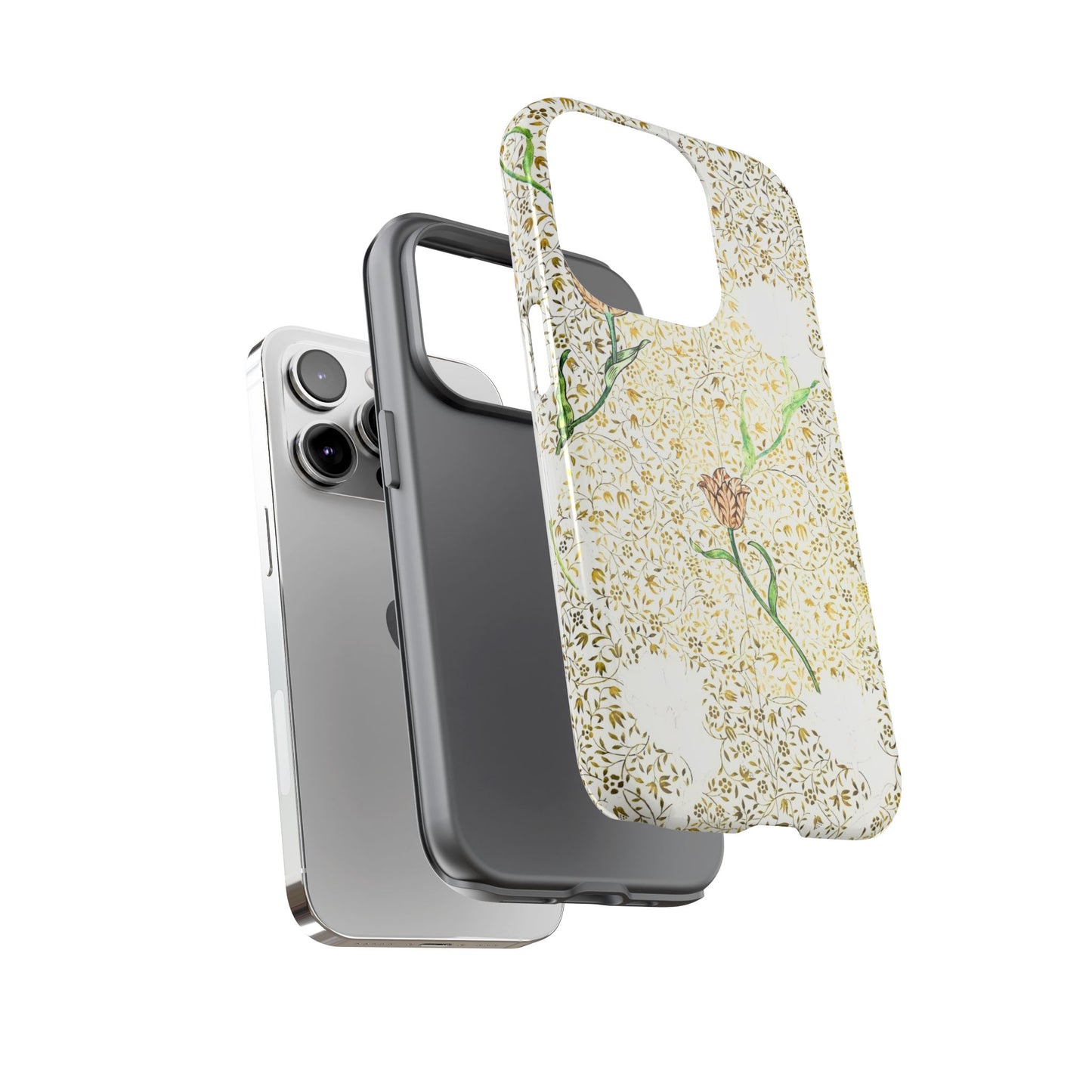 Elegant Floral Phone Case, Tough Cases for iPhone, Stylish Smartphone Cover, Protection with Floral Art, Unique Gift for Her