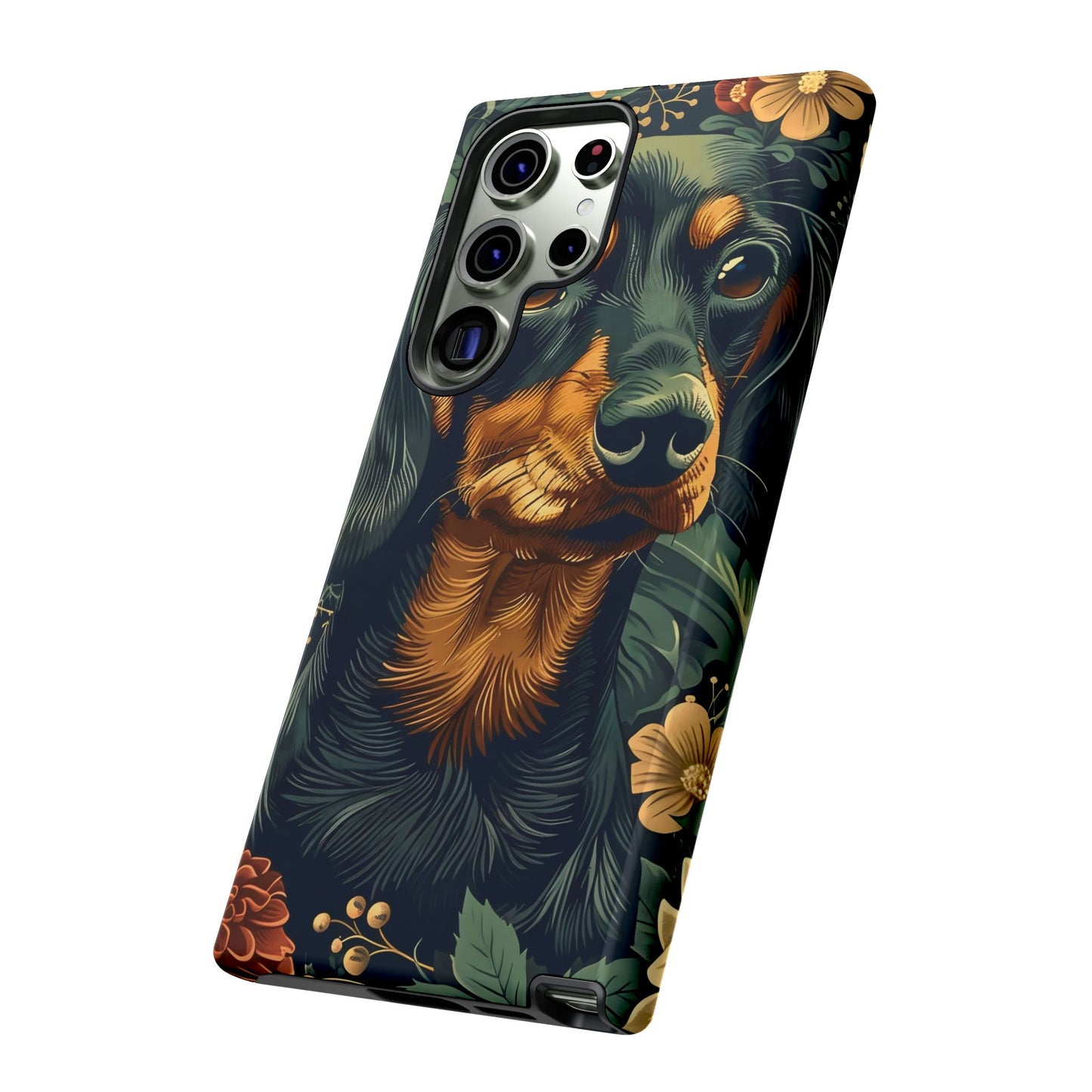 Dachshund Phone Case, Floral Pet Phone Cover, Dog Lover Gift, Tough Phone Case, Custom Dachshund Design, Unique Dog Owner Accessory