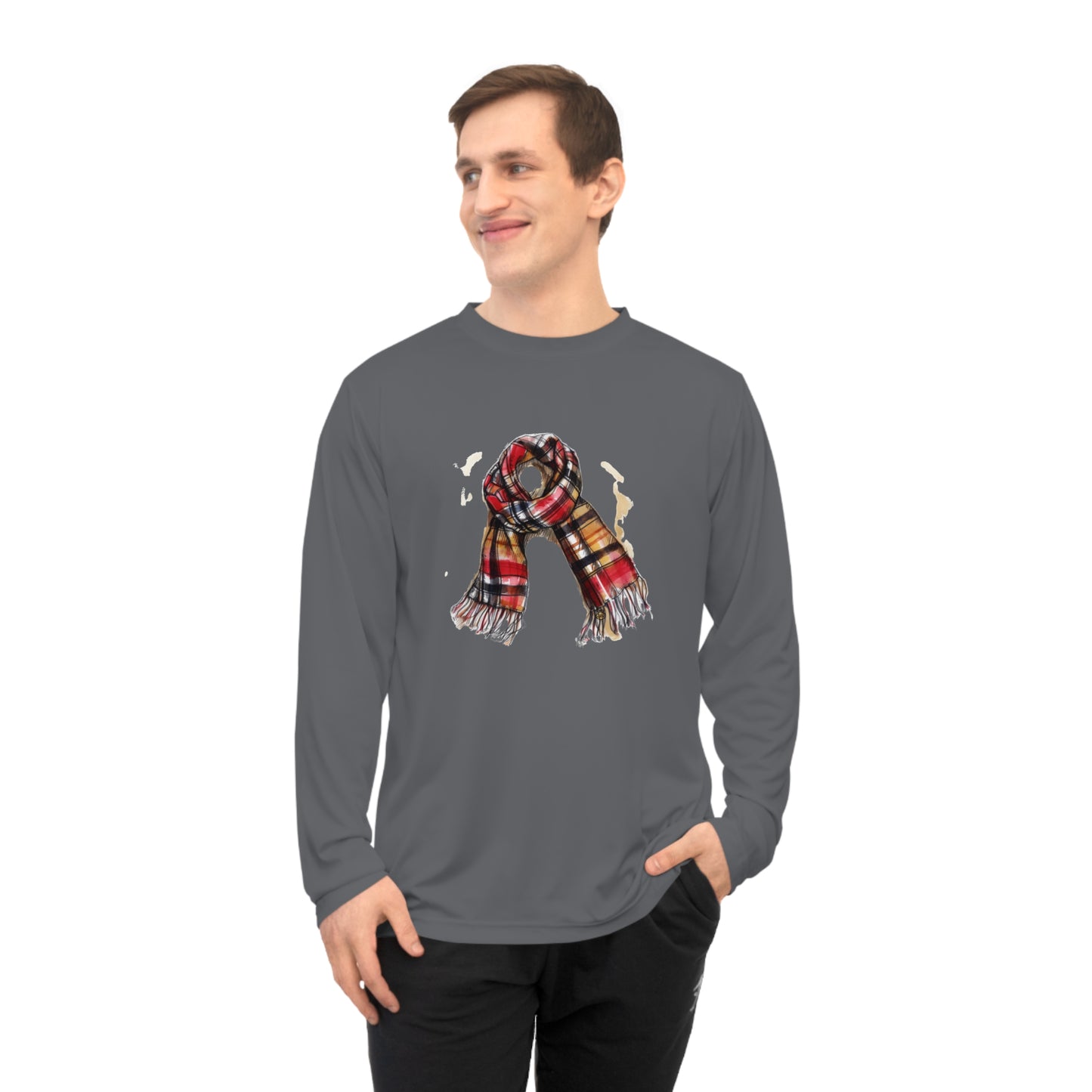 Unisex Performance Long Sleeve Shirt - Plaid British Scarf