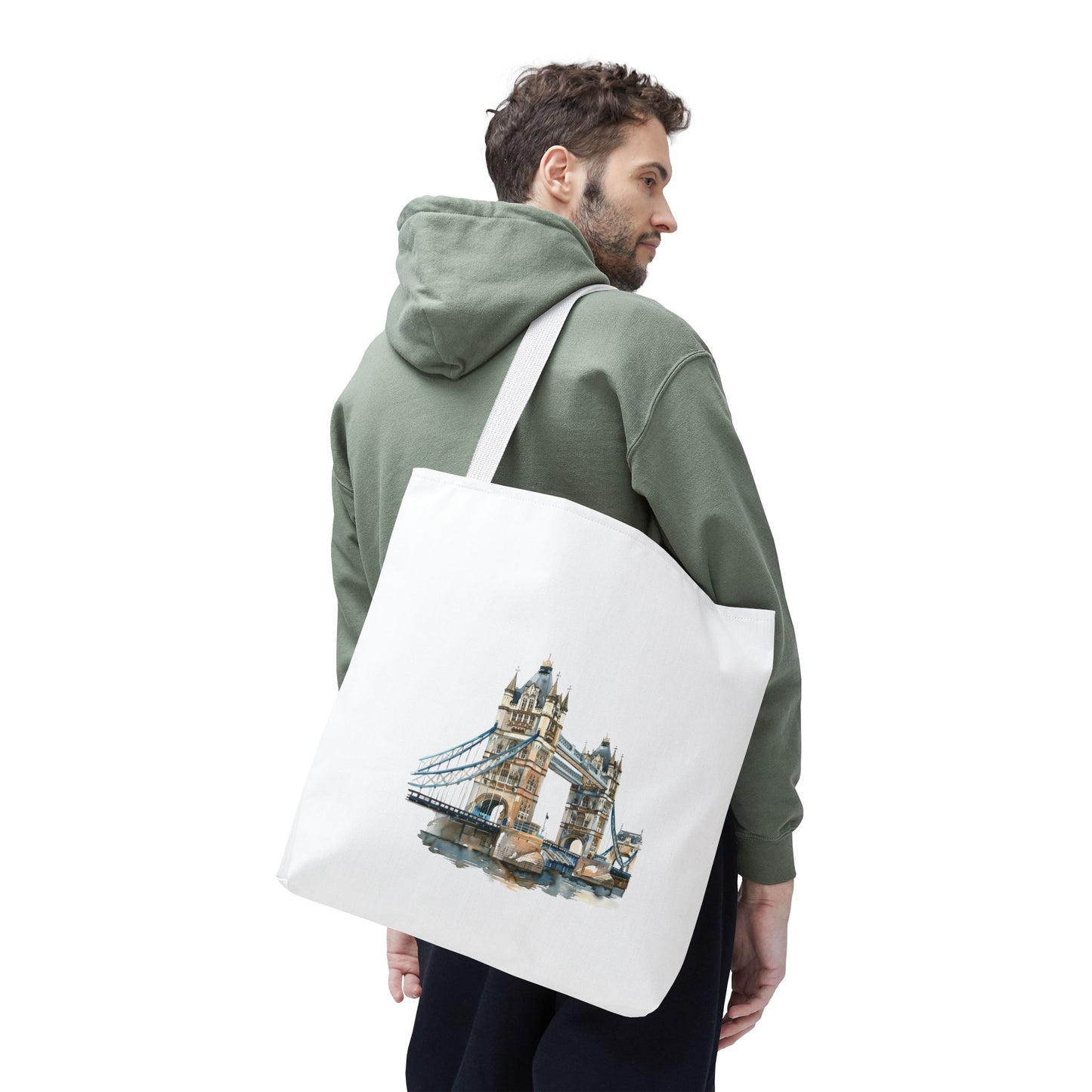 London Bridge Artistic Tote Bag, Everyday Tote, Travel Bag, Shopping Bag, Gift for Travelers